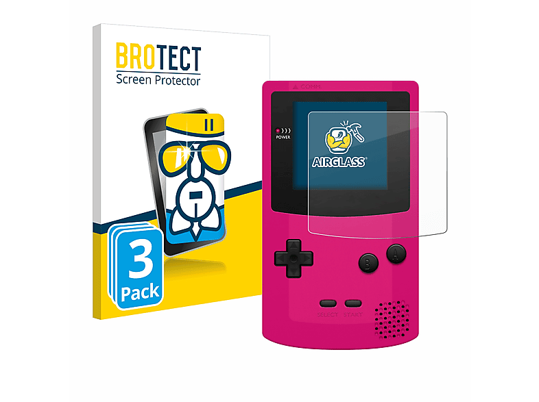 Nintendo Gameboy 3x klare BROTECT Schutzfolie(für Airglass Color)