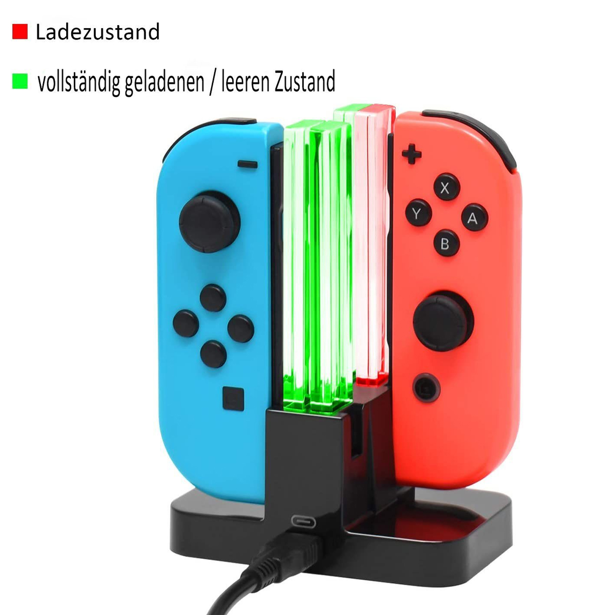 RESPIEL Ladestation Kompatibel Gamepad-Ladestation, Kompatibel LED-Anzeige, Nintendo Cons, für Blenden Switch, mit Joy