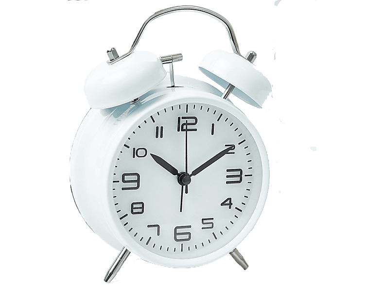 SYNTEK Wecker Weiß Dual Ring Clock Classic Silent Student Loud Dual