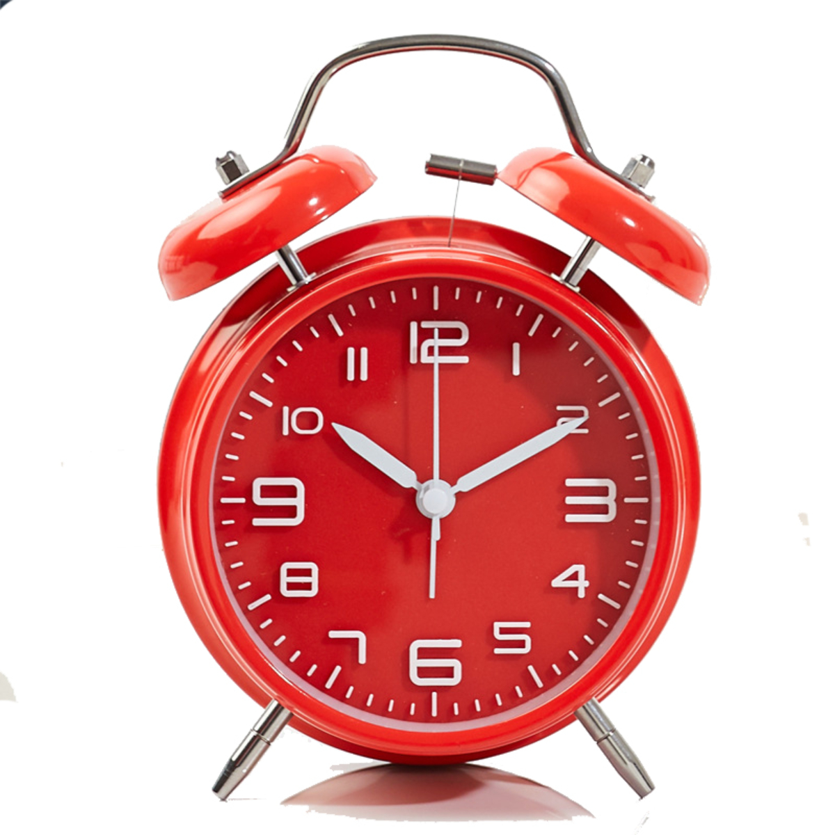 SYNTEK Wecker Rot Dual Ring Clock Classic Silent Student Loud Dual Ring 3D  Digital Ring Clock Wecker - Technical View