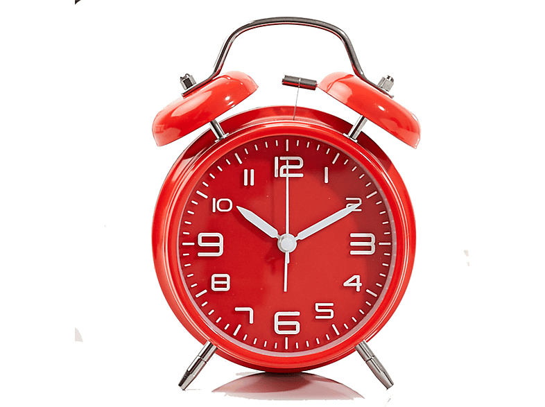 SYNTEK Wecker Rot Dual Ring Clock Classic Silent Student Loud Dual Ring