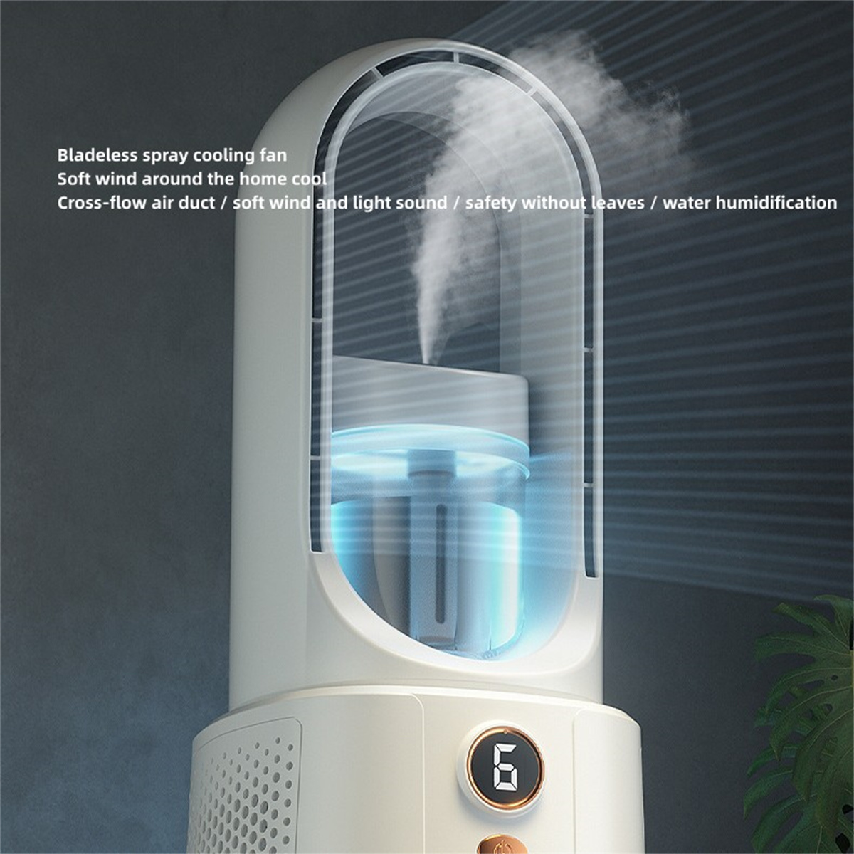 SYNTEK Kleiner Ventilator Silent Desktop kalter Luftkühler tragbar wiederaufladbar blattlos Ventilator Zyklus kleiner