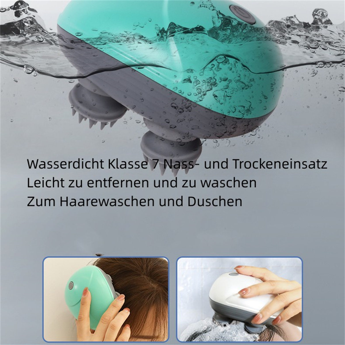 SYNTEK Kopfmassagegerät Weiß Mini Haustier-Massagegerät Wiederaufladbares Kopfmassagegerät