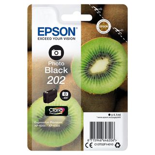EPSON Singlepack Photo Black 202 Claria Premium Ink  Zwart