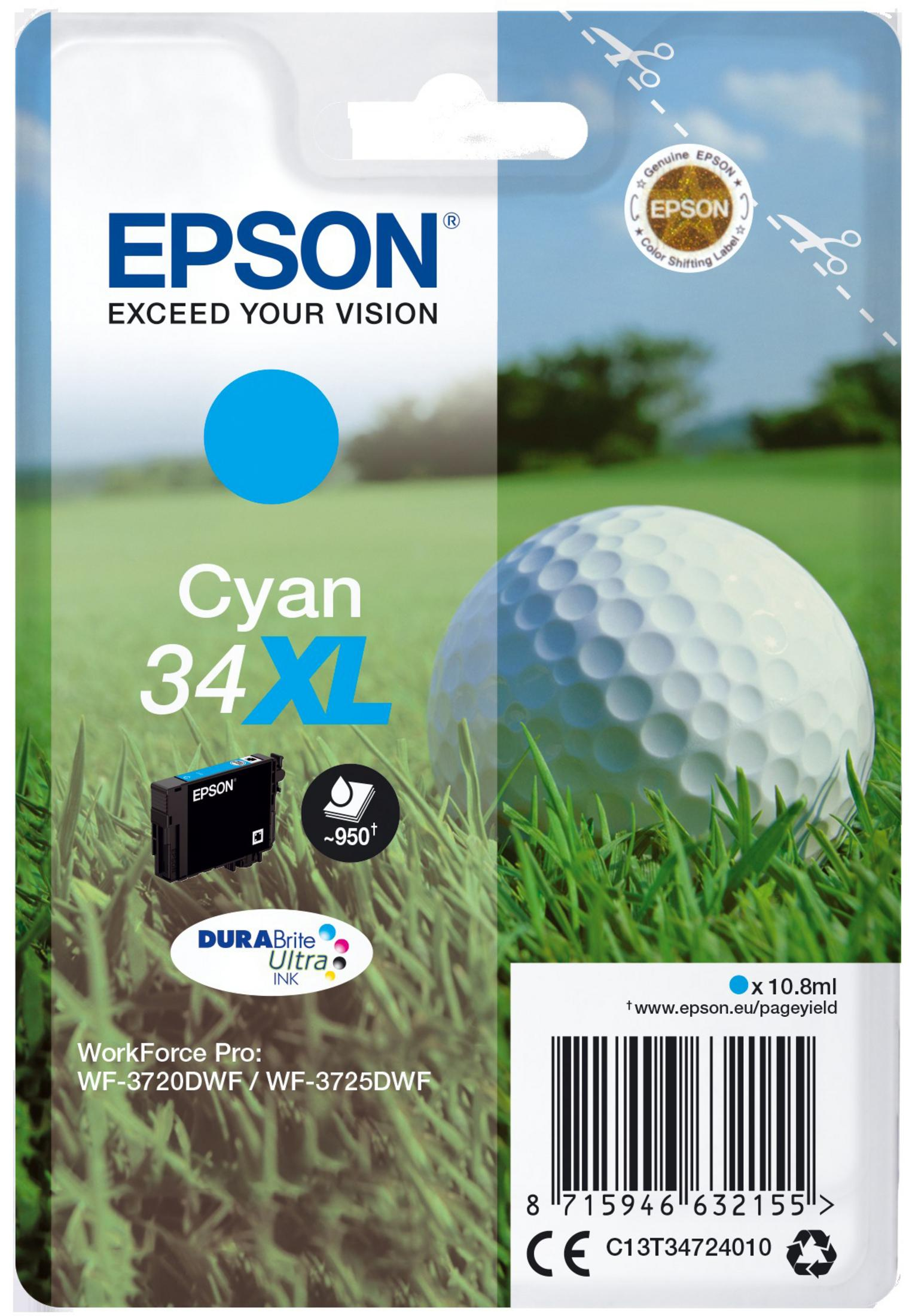 EPSON 34XL (C13T34724010) cyan Tinte
