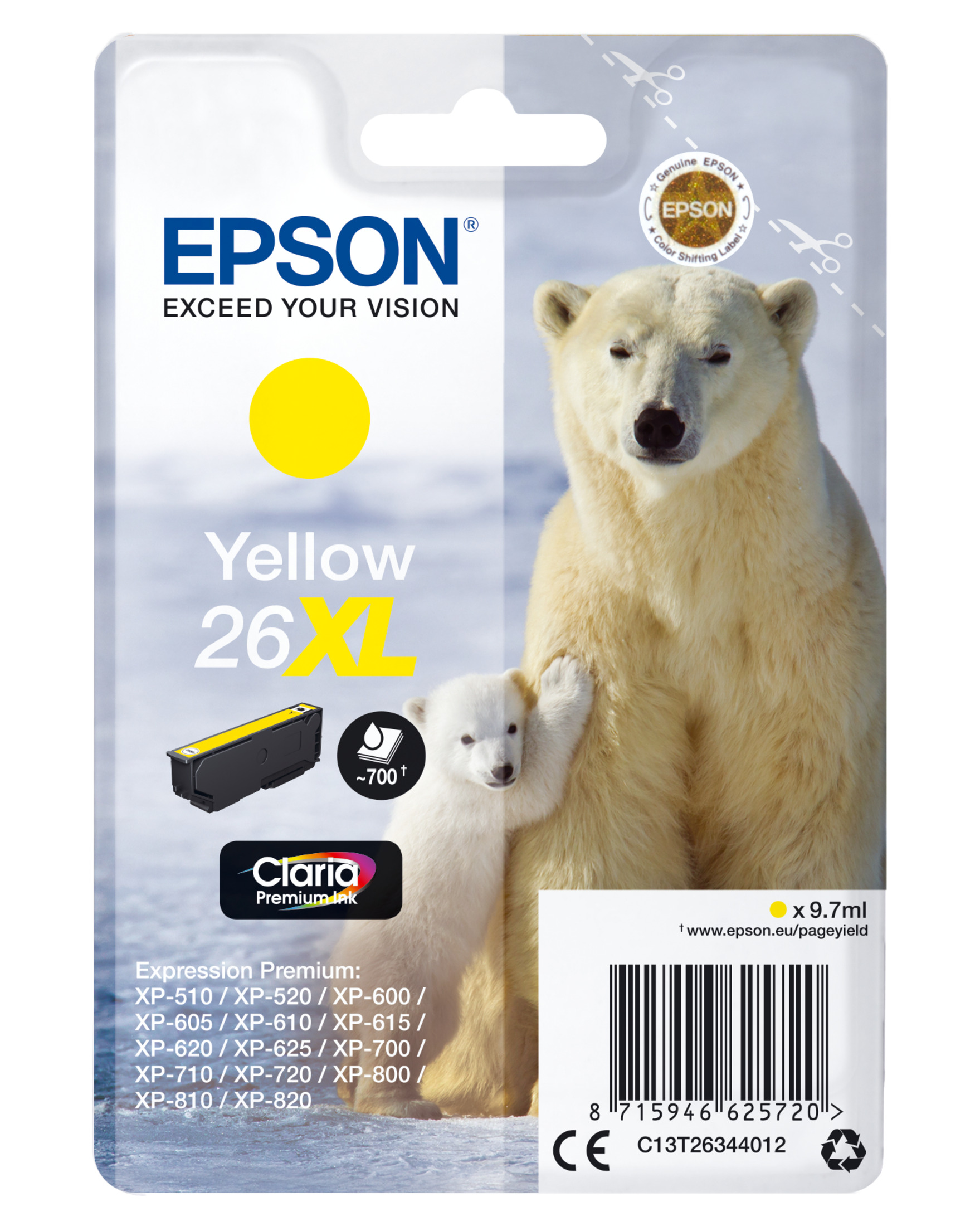 EPSON 26XL Tinte yellow (C13T26344012)