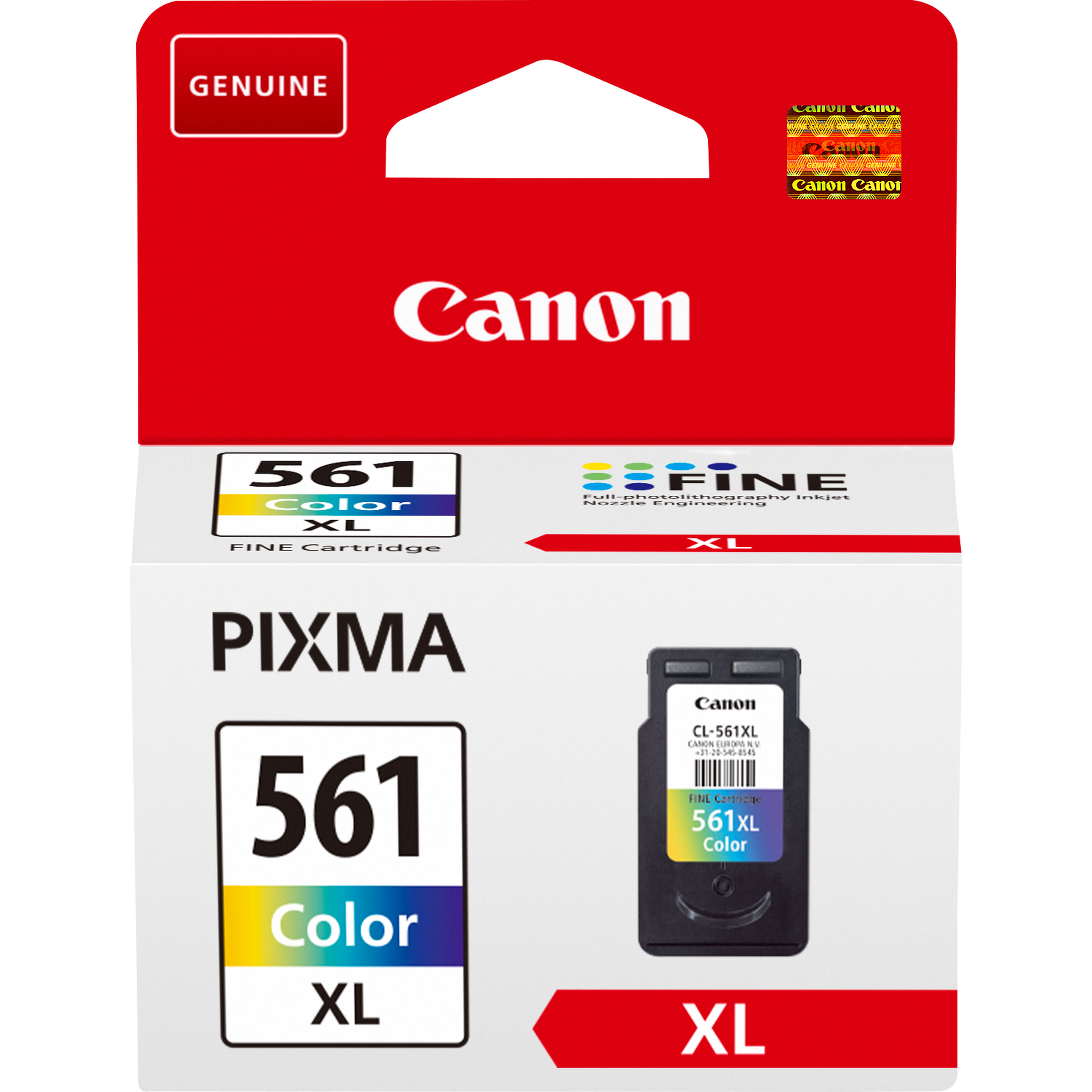 Una confezione di cartucce d'inchiostro per stampanti Canon, con il logo Canon e i dettagli del prodotto.
