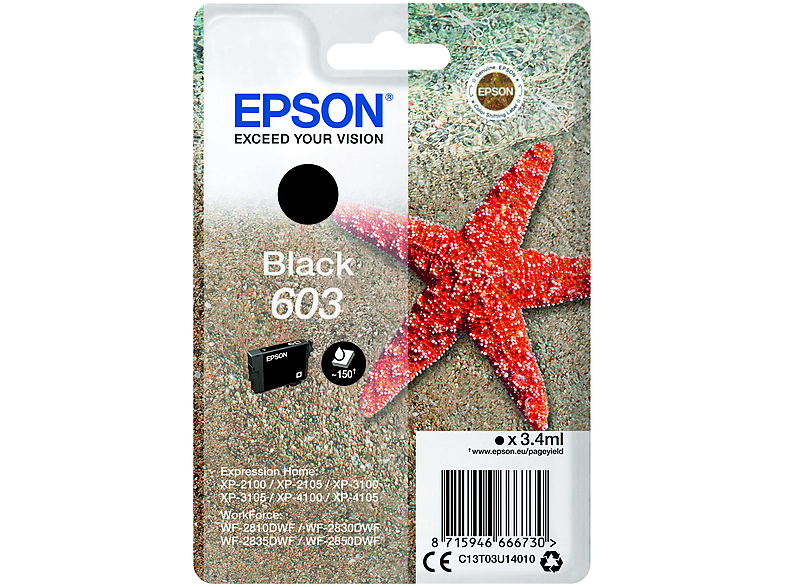 Epson 604 cartucho de tinta 1 pieza(s) Original Rendimiento estándar  Amarillo