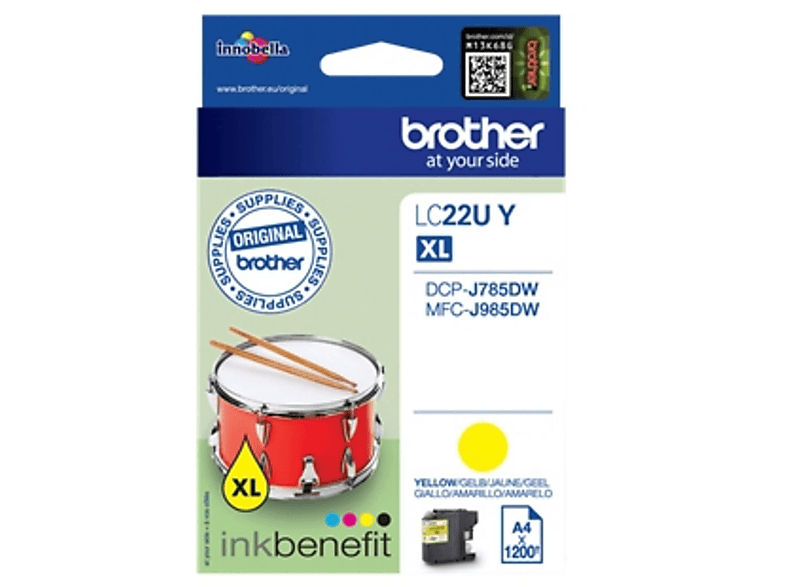 Vhbw 4x cartucce sostituisce Brother LC-22UC, LC-22U C, LC-22UBK XL, LC22UC - ciano, magenta, nero, giallo + chip (compatibile) | Leroy Merlin