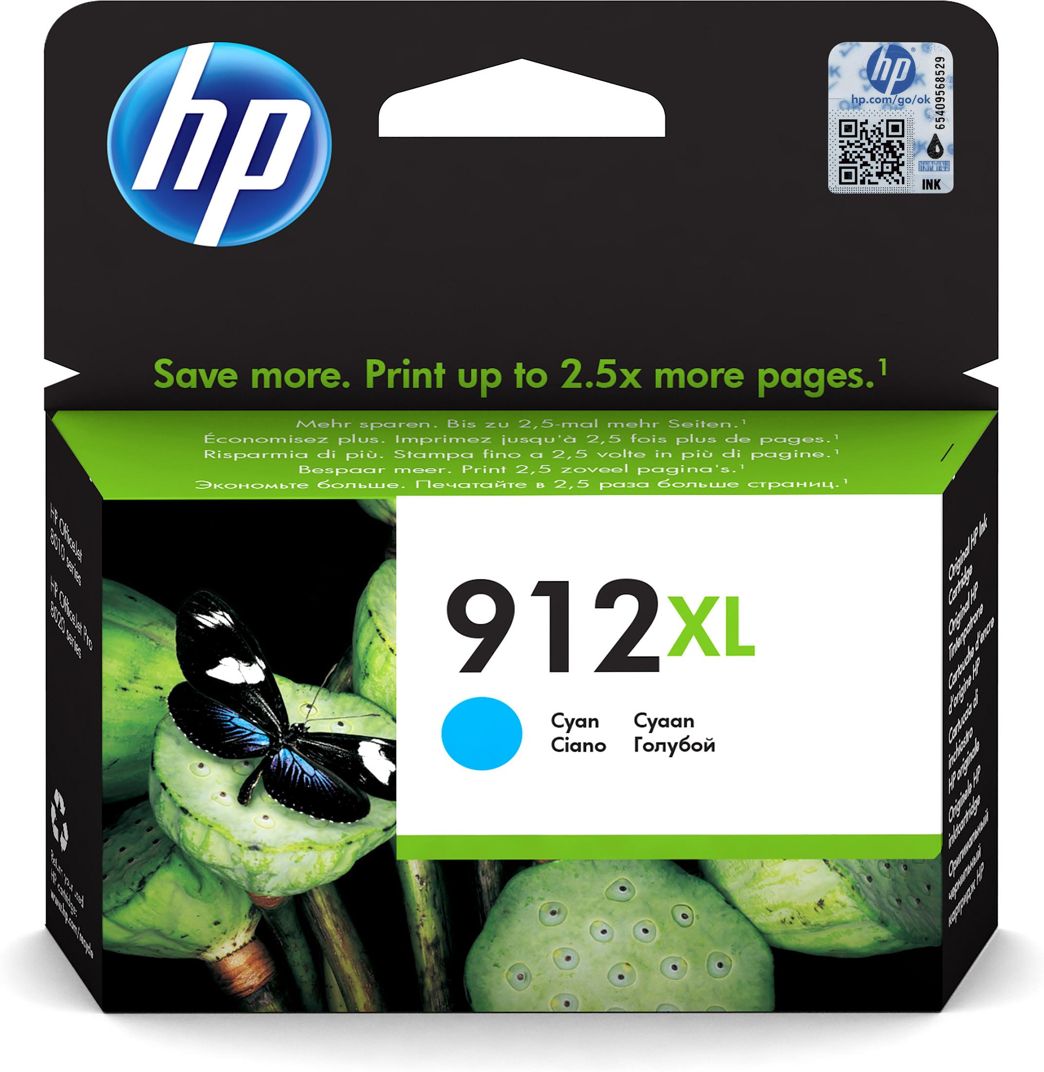 HP 912XL Yüksek Kapasiteli Mürekkep Kartuş Mürekkep baskı Pigment bazlı mürekkep Cyan