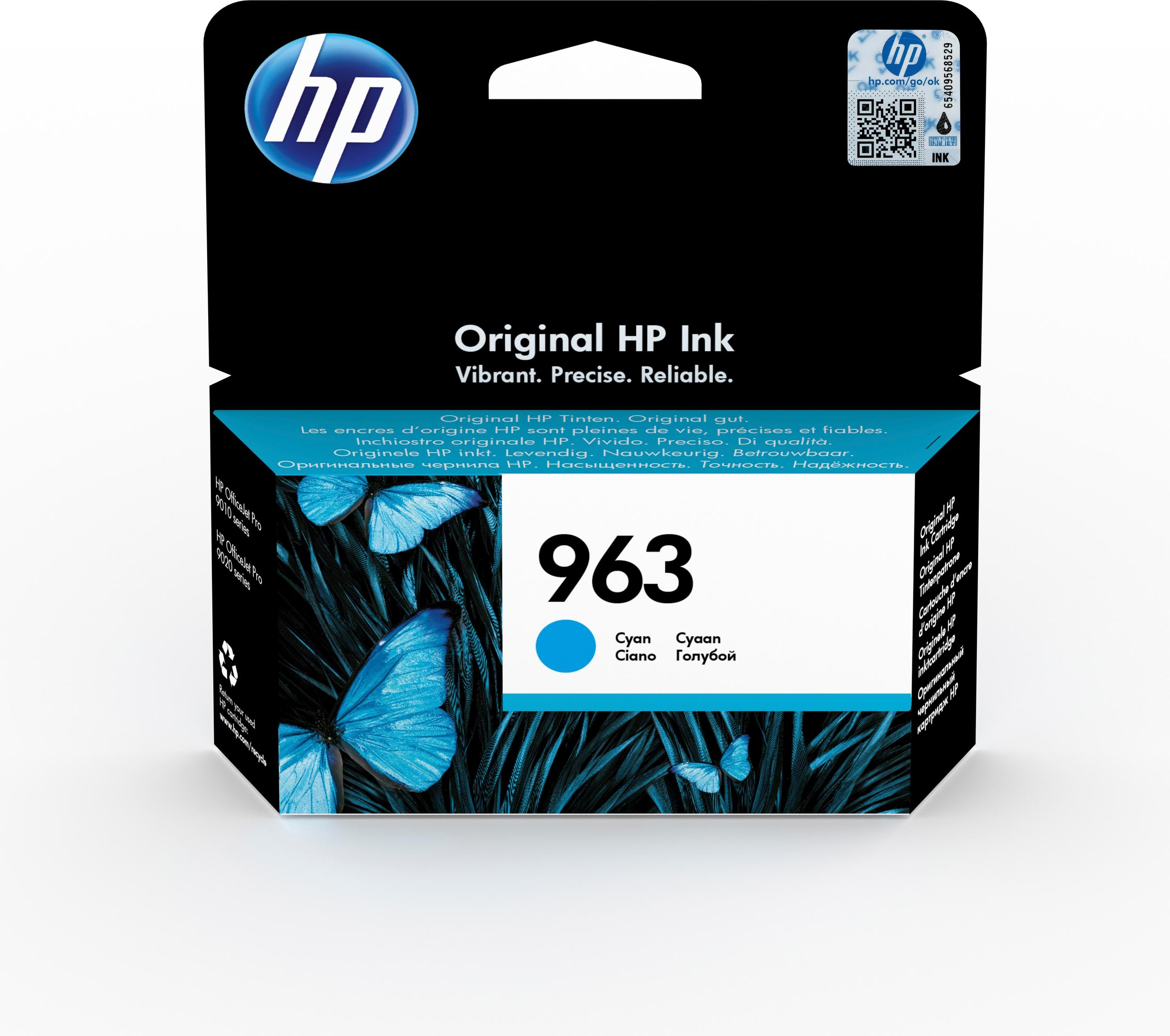 HP 3JA23AE 963 Mürekkep Kartuş Mürekkep baskı Pigment bazlı mürekkep Cyan
