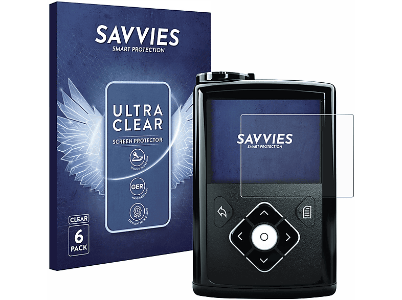 SAVVIES 6x klare Schutzfolie(für Medtronic Minimed 640G) | Schutzfolien & Schutzgläser