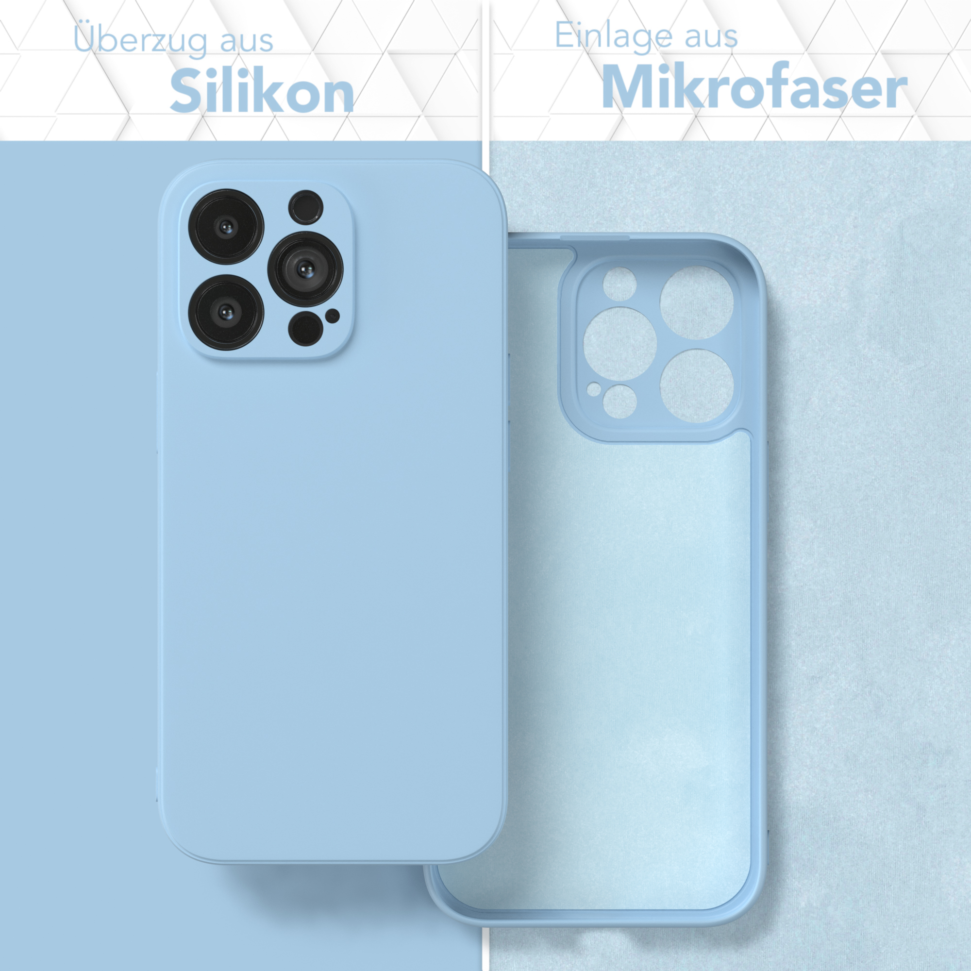 EAZY CASE TPU Silikon Matt, 13 iPhone Backcover, Hellblau Apple, Pro, Handycase