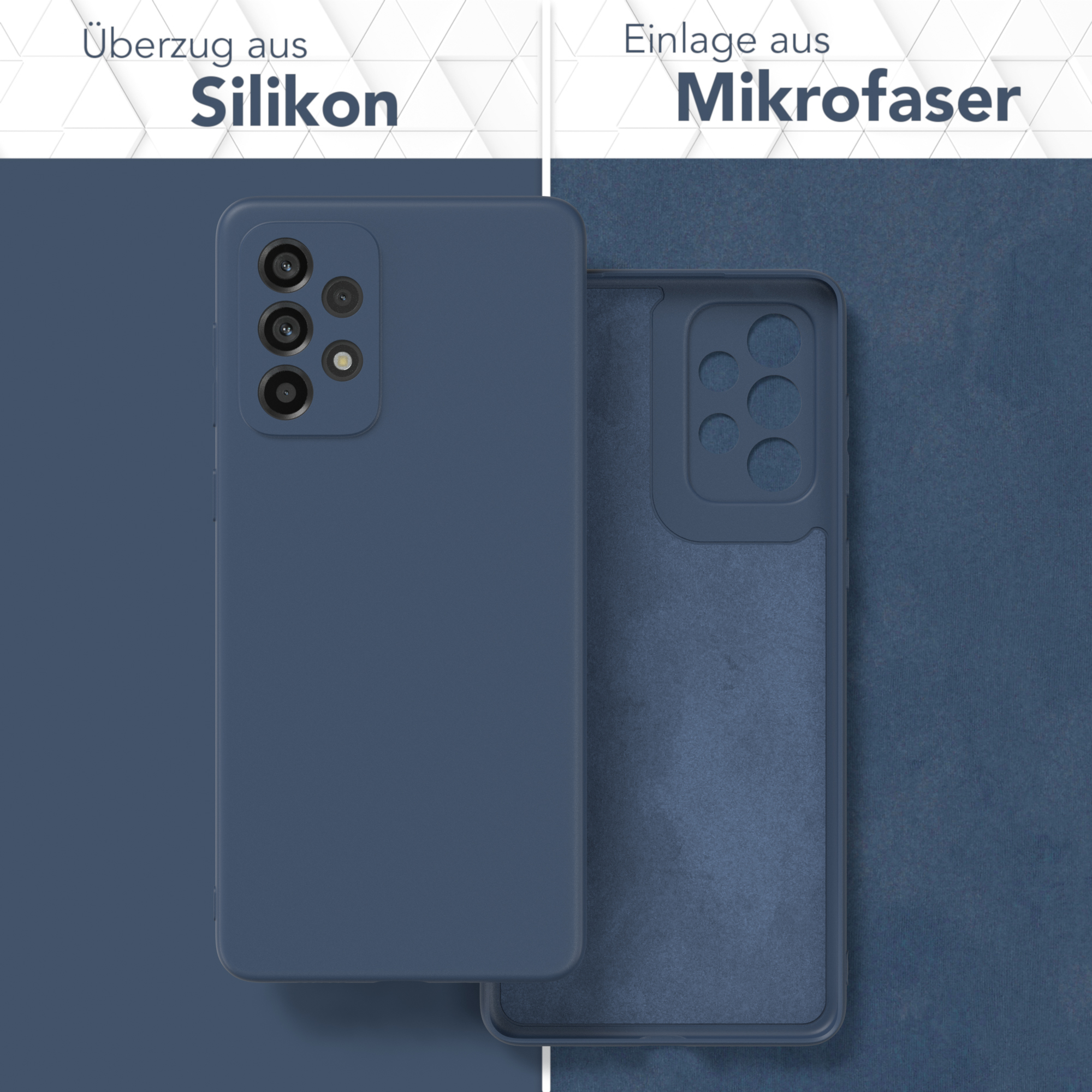 EAZY CASE Handycase Silikon Samsung, 5G, A73 TPU Galaxy Dunkelblau Matt, Backcover