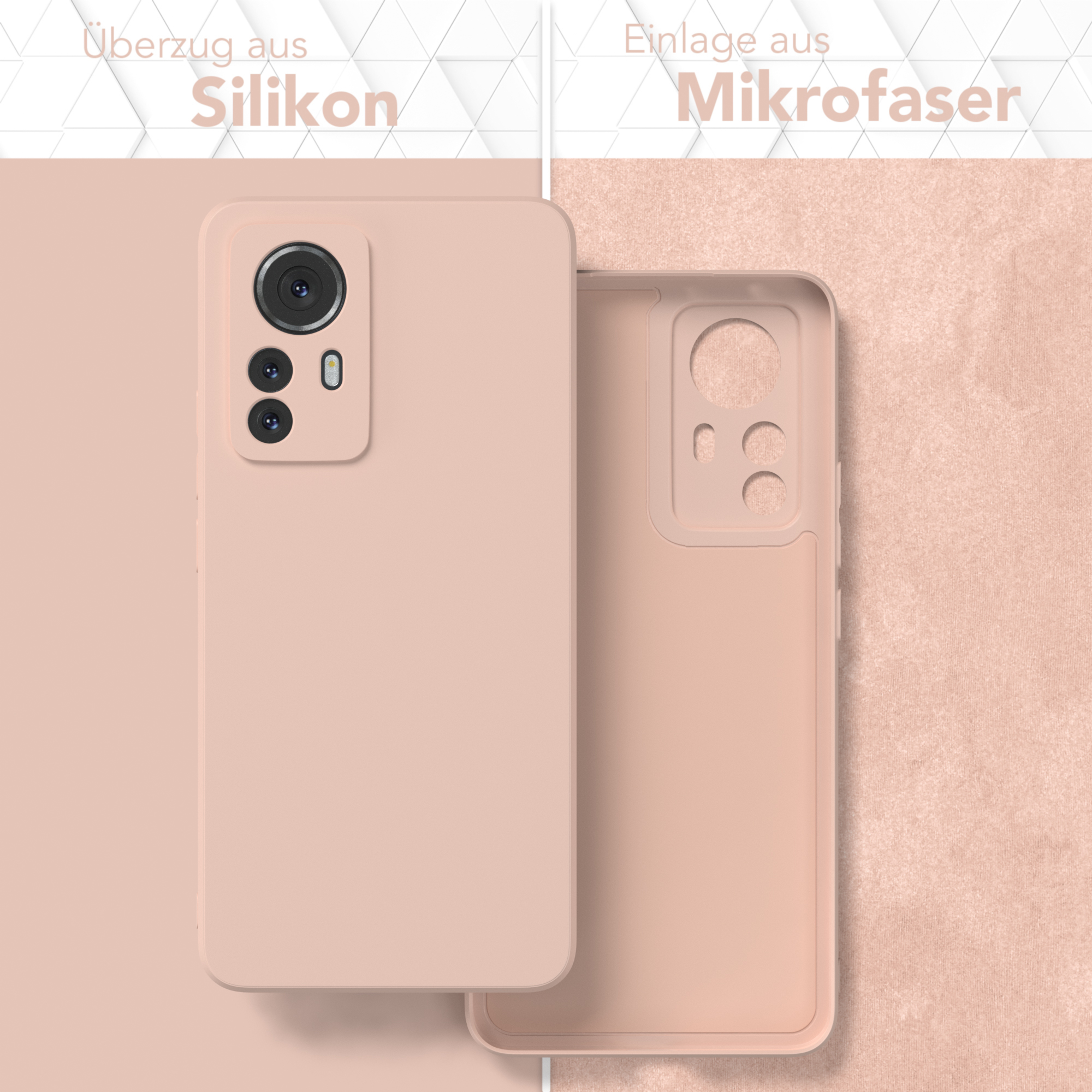 EAZY CASE Handycase Altrosa / Matt, Xiaomi, Backcover, Pro, 12 Rosa Silikon TPU