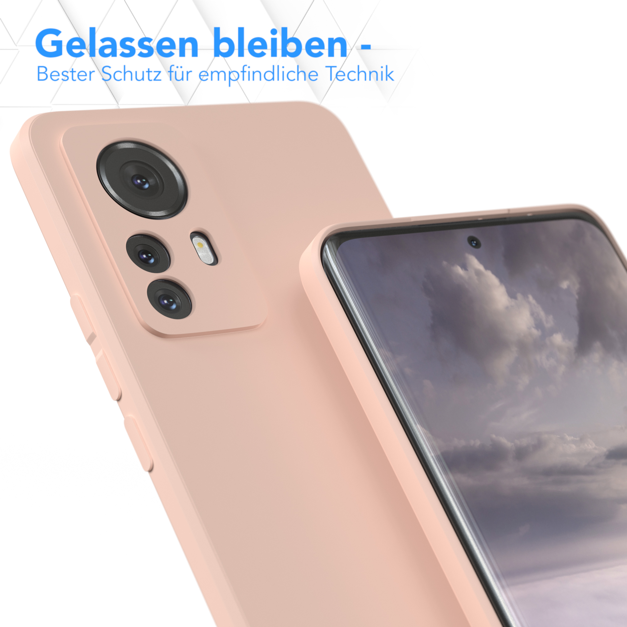 Eine pinke Handyhülle und ein Telefon. Die Handyhülle schützt die Kamera des Telefons.
