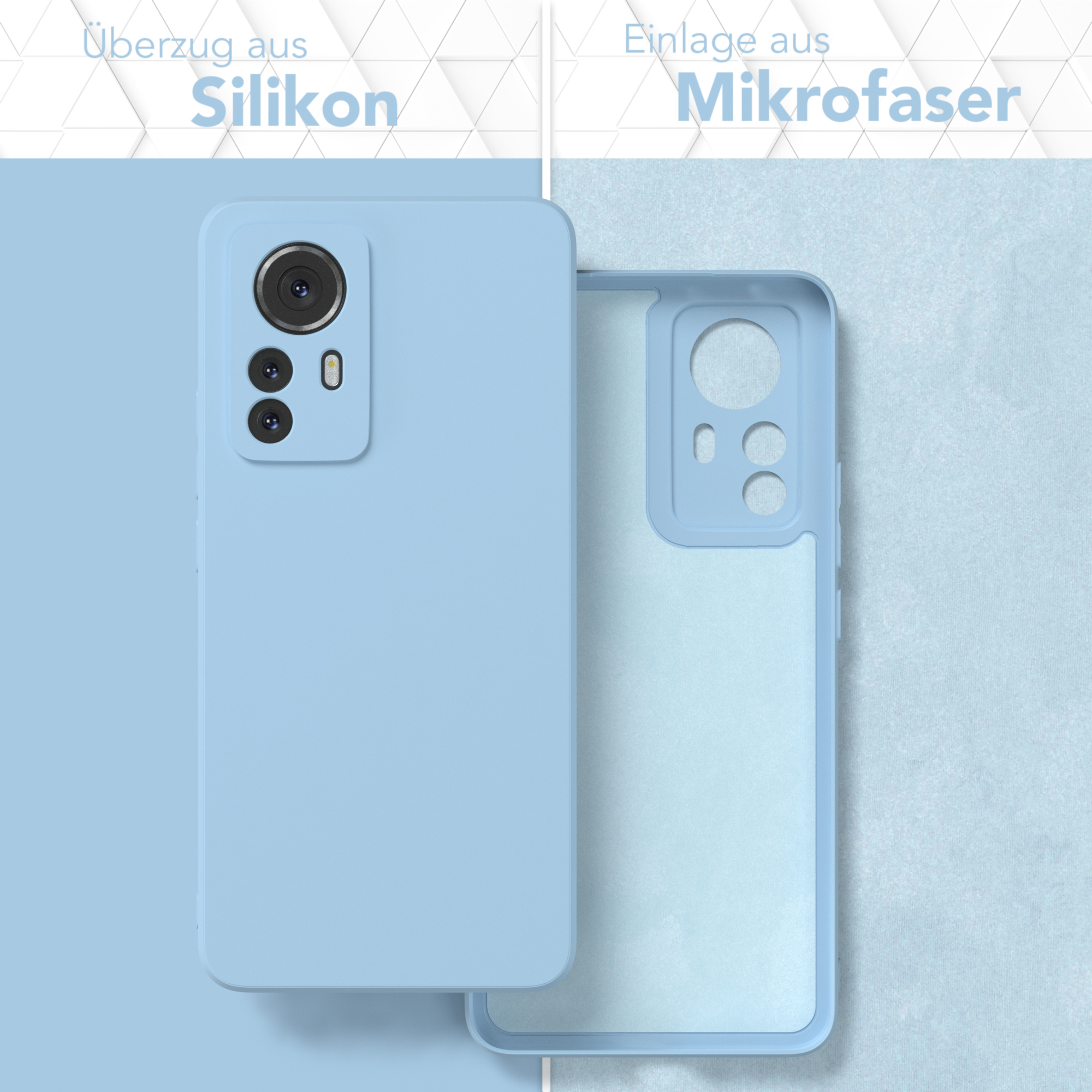 EAZY CASE TPU Silikon Handycase Hellblau Backcover, Xiaomi, 12 Pro, Matt