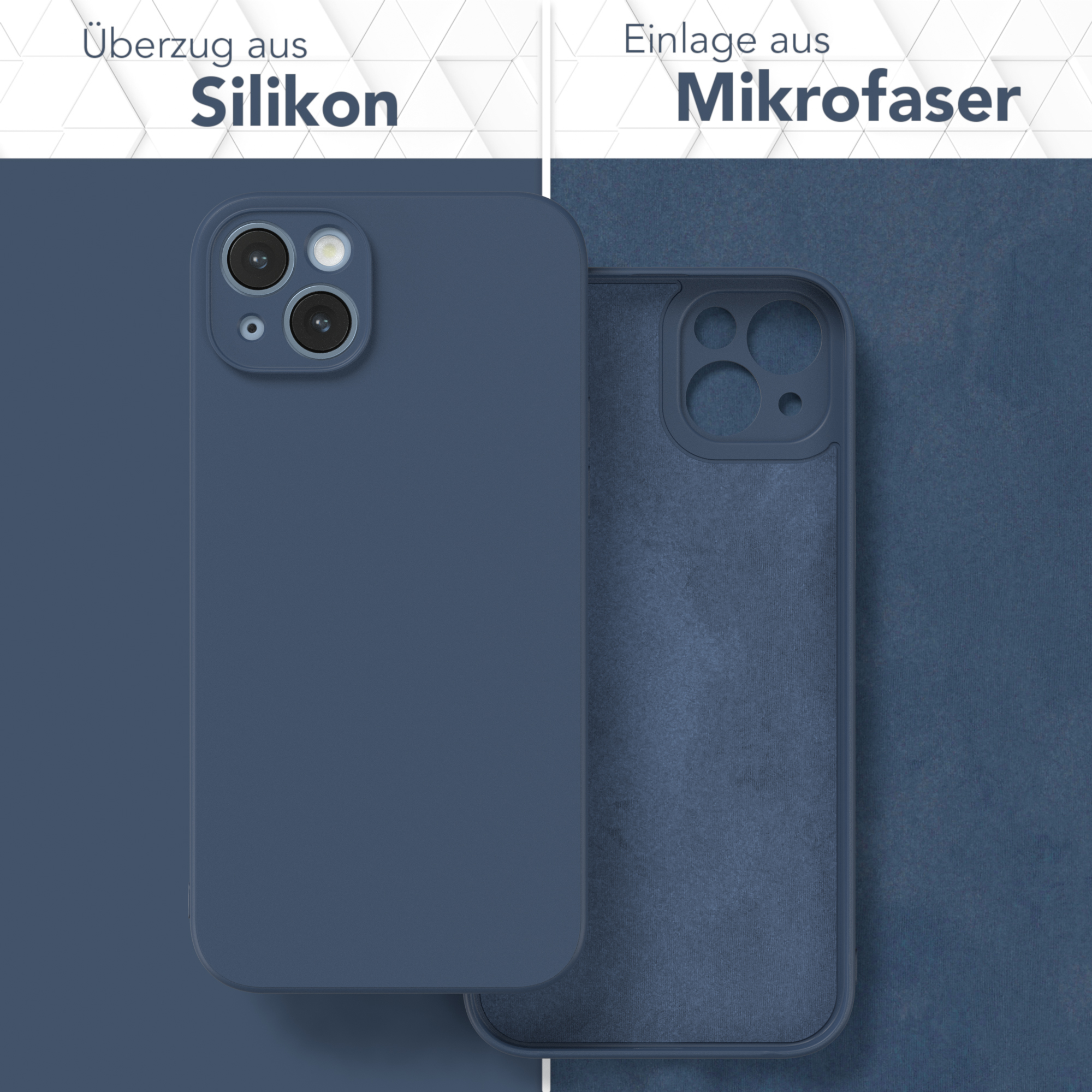 EAZY CASE TPU Silikon Handycase Backcover, Plus, Dunkelblau 14 iPhone Matt, Apple