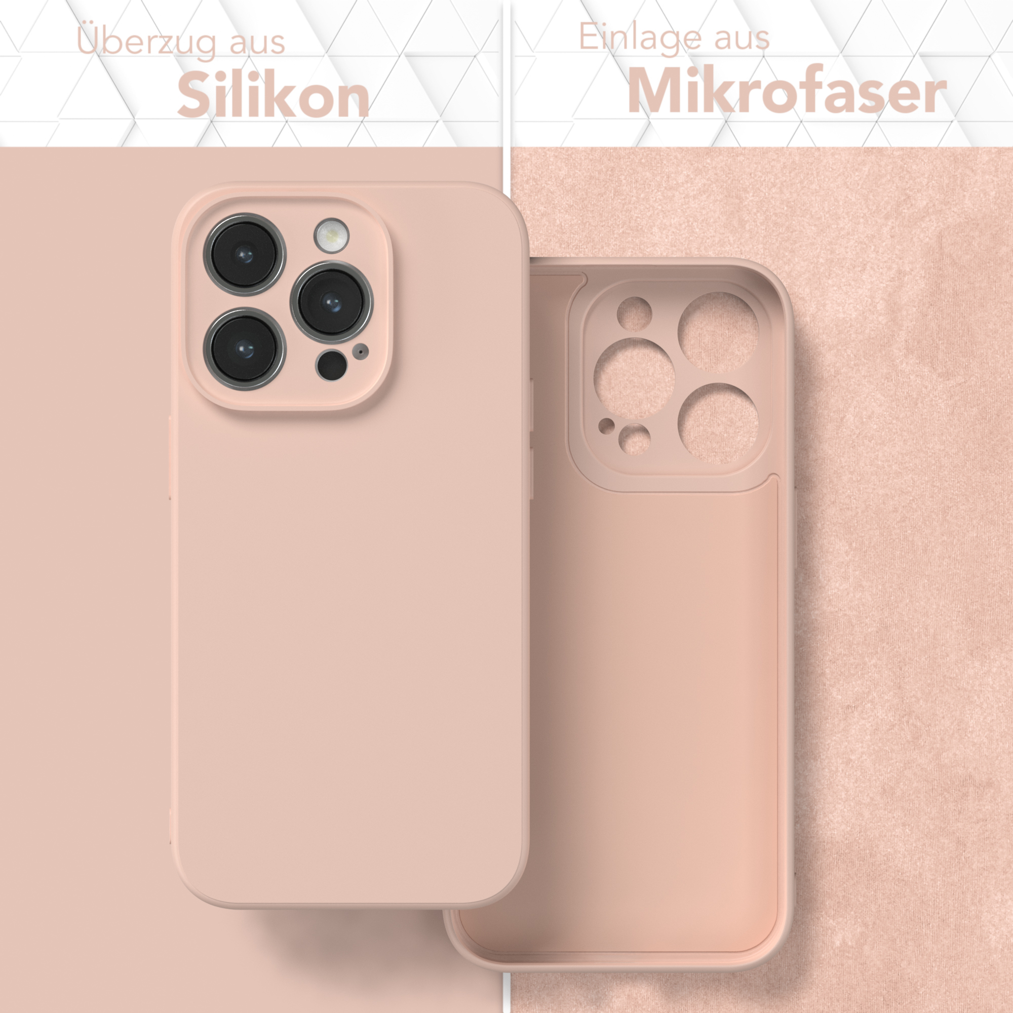 iPhone Pro, Matt, Apple, CASE 14 Silikon Rosa Backcover, EAZY / Altrosa TPU Handycase