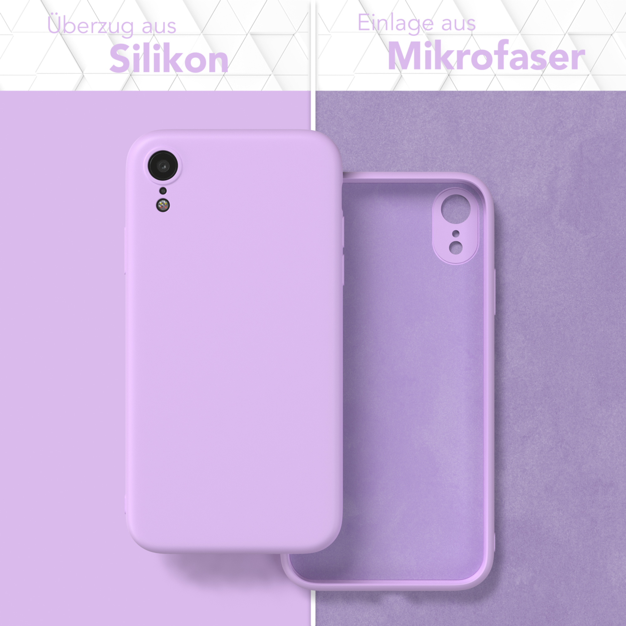 CASE Silikon Handycase iPhone XR, Backcover, Apple, Matt, TPU Lavendel EAZY Lila
