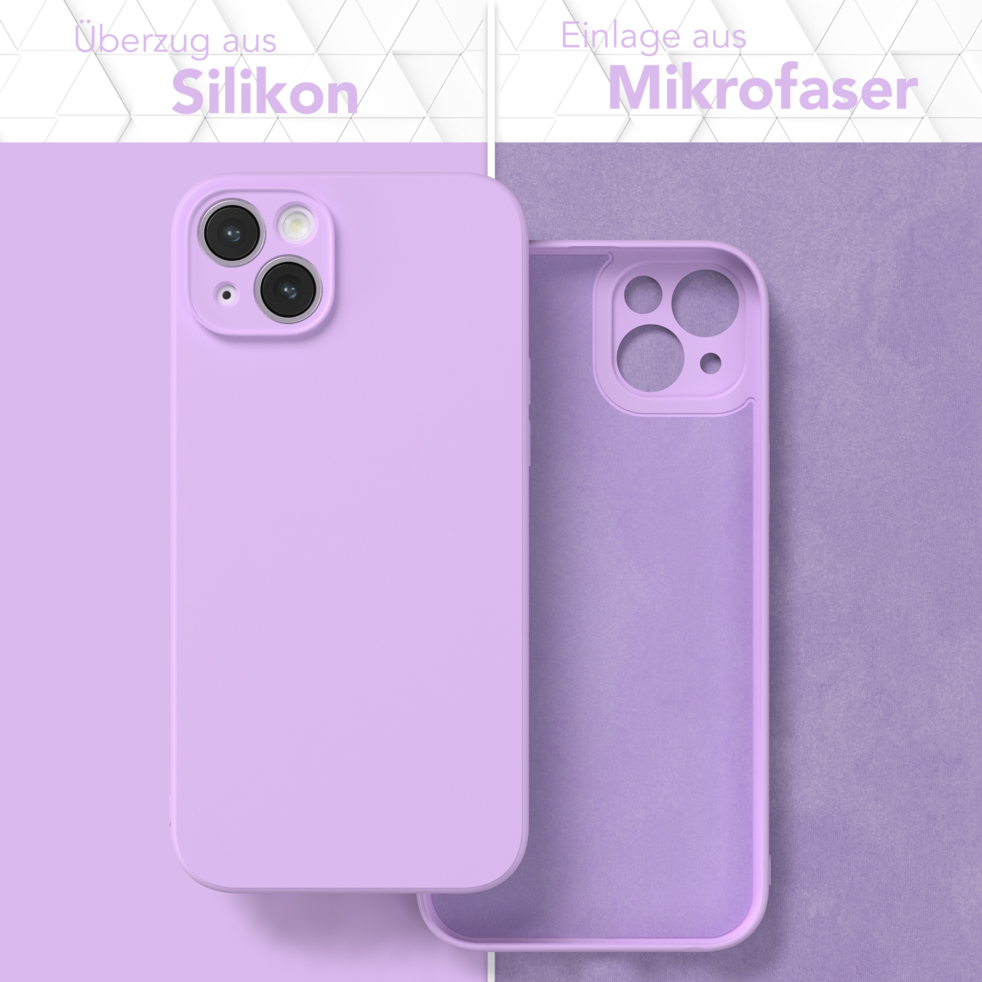 Backcover, Apple, Plus, Lila TPU iPhone Lavendel Handycase Matt, Silikon EAZY 14 CASE