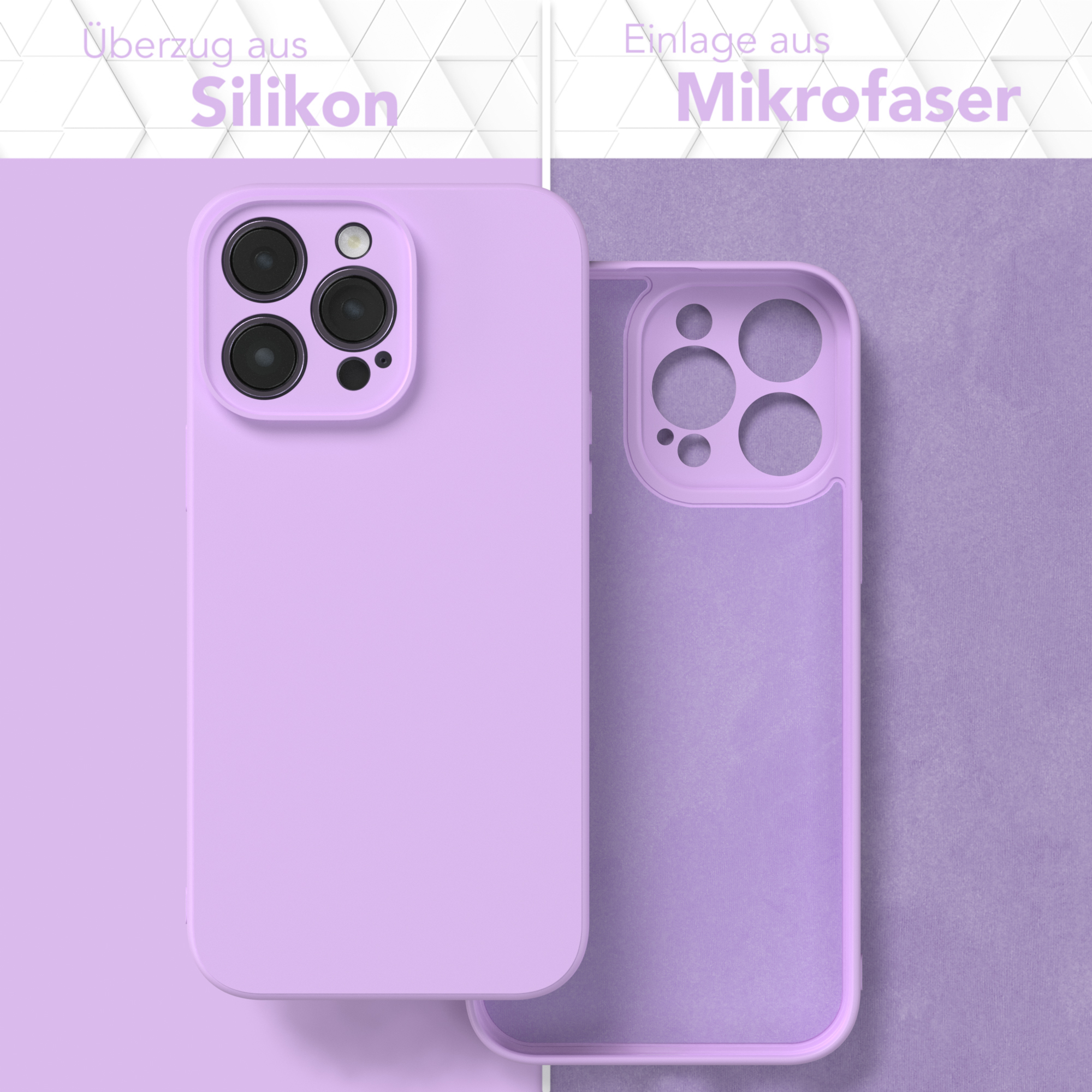 EAZY CASE TPU Silikon Handycase Max, Pro 14 iPhone Apple, Matt, Lila Backcover, Lavendel