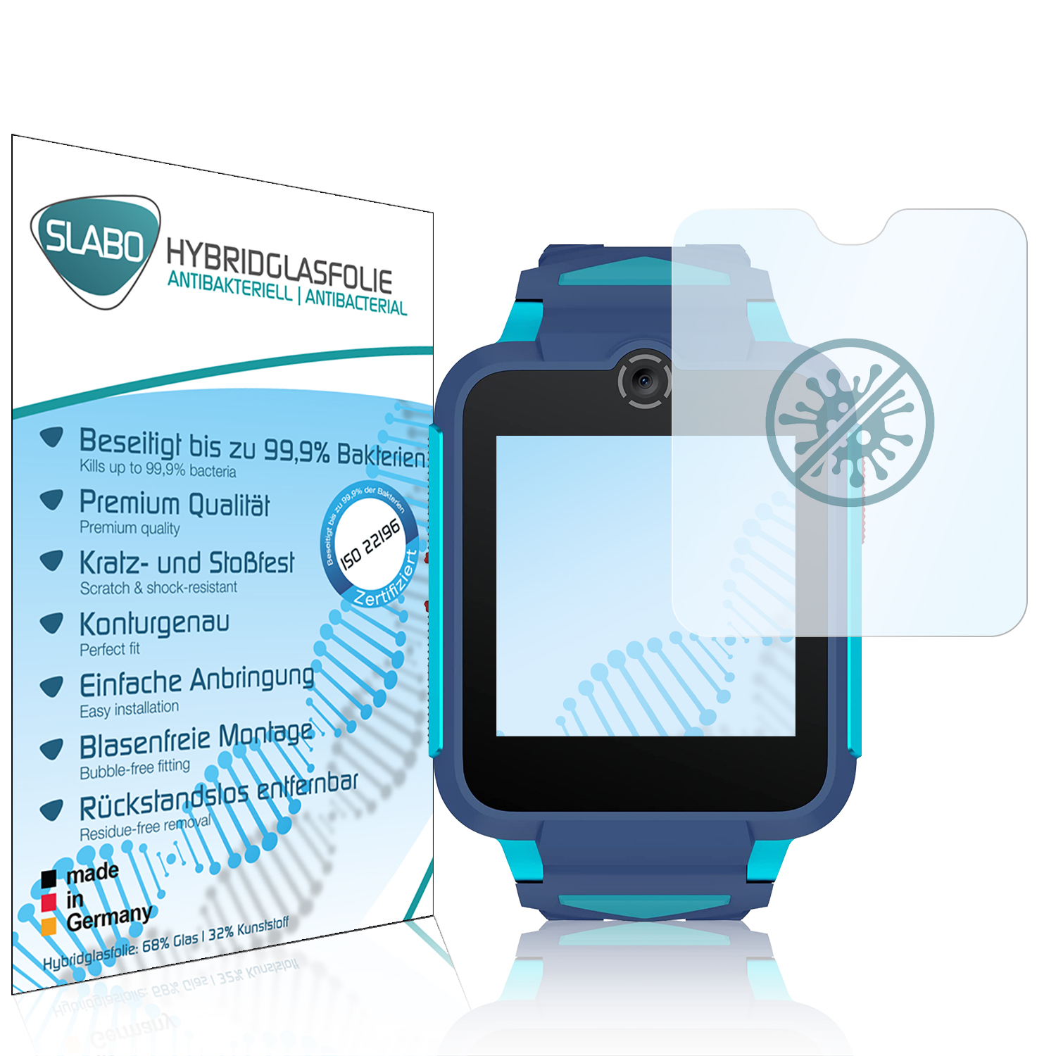 SLABO antibakteriell flexibles TCL Movetime MT42X) Watch Displayschutz(für Family Hybridglas
