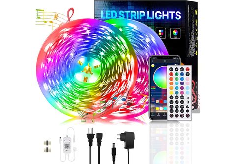 DEDOM Bluetooth Lichtleiste, LED-Licht, 20M, APP Steuerung,Bareboard RGB,  Mit Fernsteuerung LED RGB Leuchtstreifen