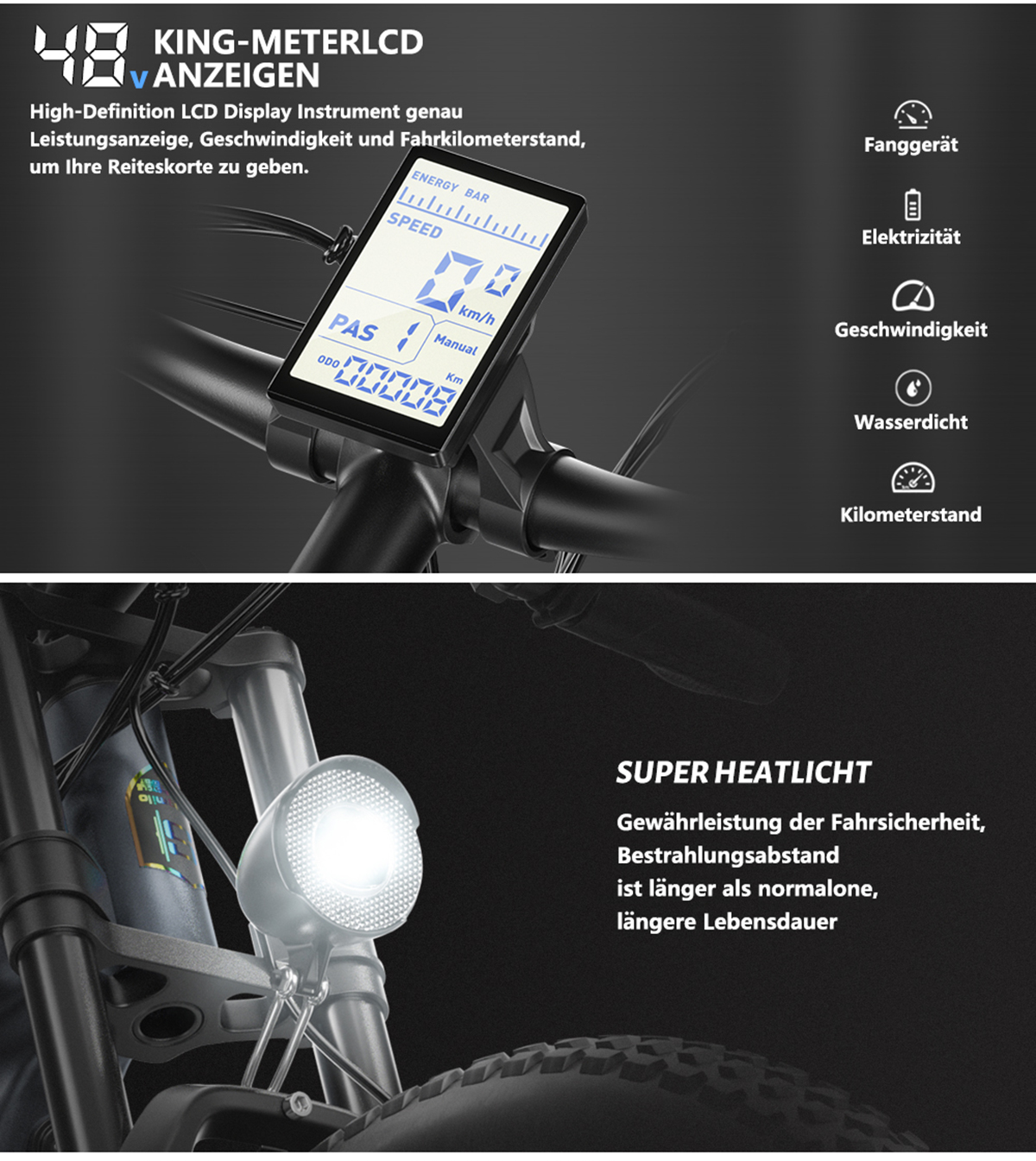 Unisex-Rad, Universal-Elektrofahrrad, MX05 SHENGMILO Scheibenbremse Erwachsenenfahrrad, (Laufradgröße: Zoll, Mountainbike 840Wh, 26 grau)