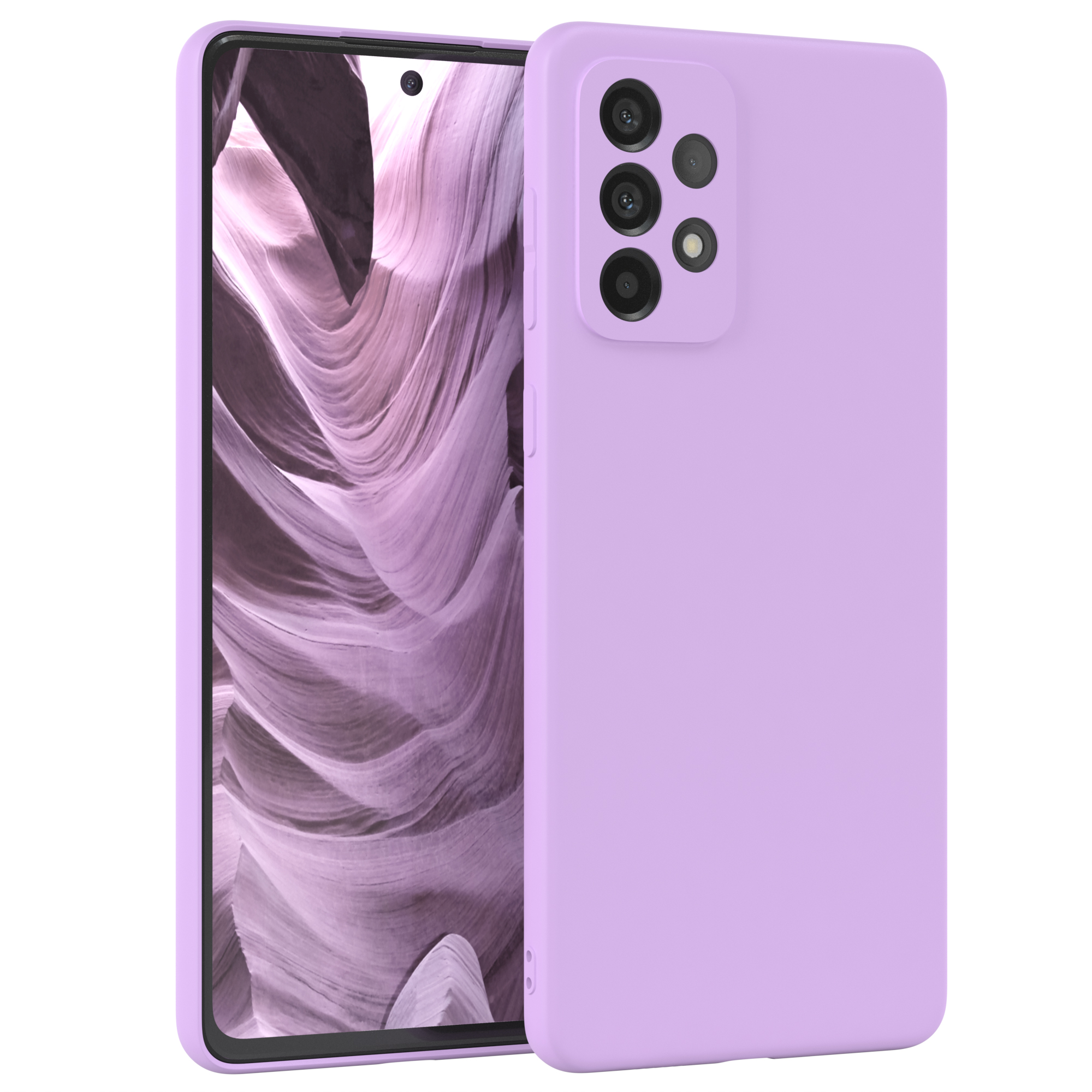 5G, EAZY Lila TPU Handycase Samsung, A73 Silikon Lavendel CASE Galaxy Backcover, Matt,