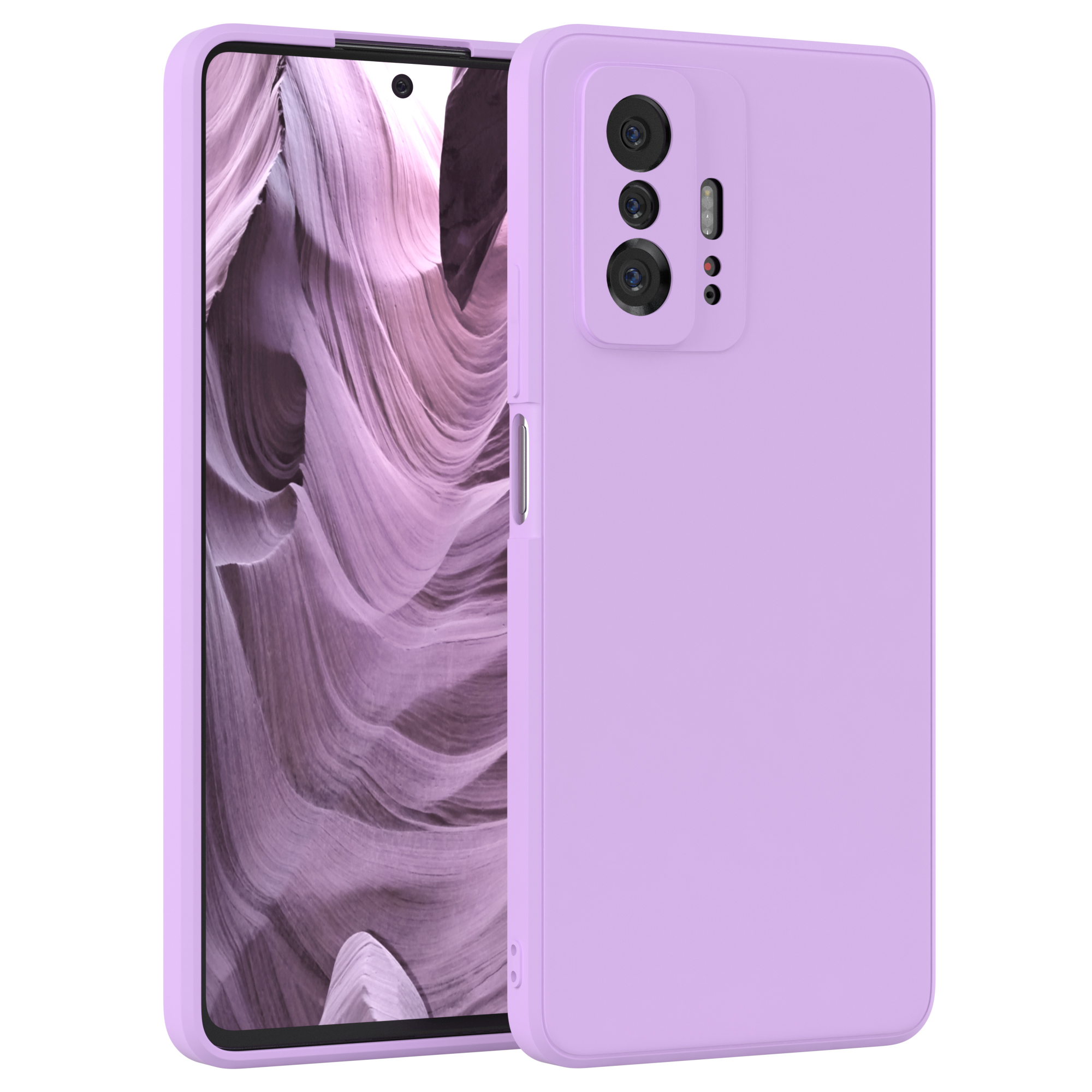 5G, Lavendel Matt, TPU Backcover, Pro Lila EAZY / Silikon CASE 11T Handycase 11T Xiaomi,