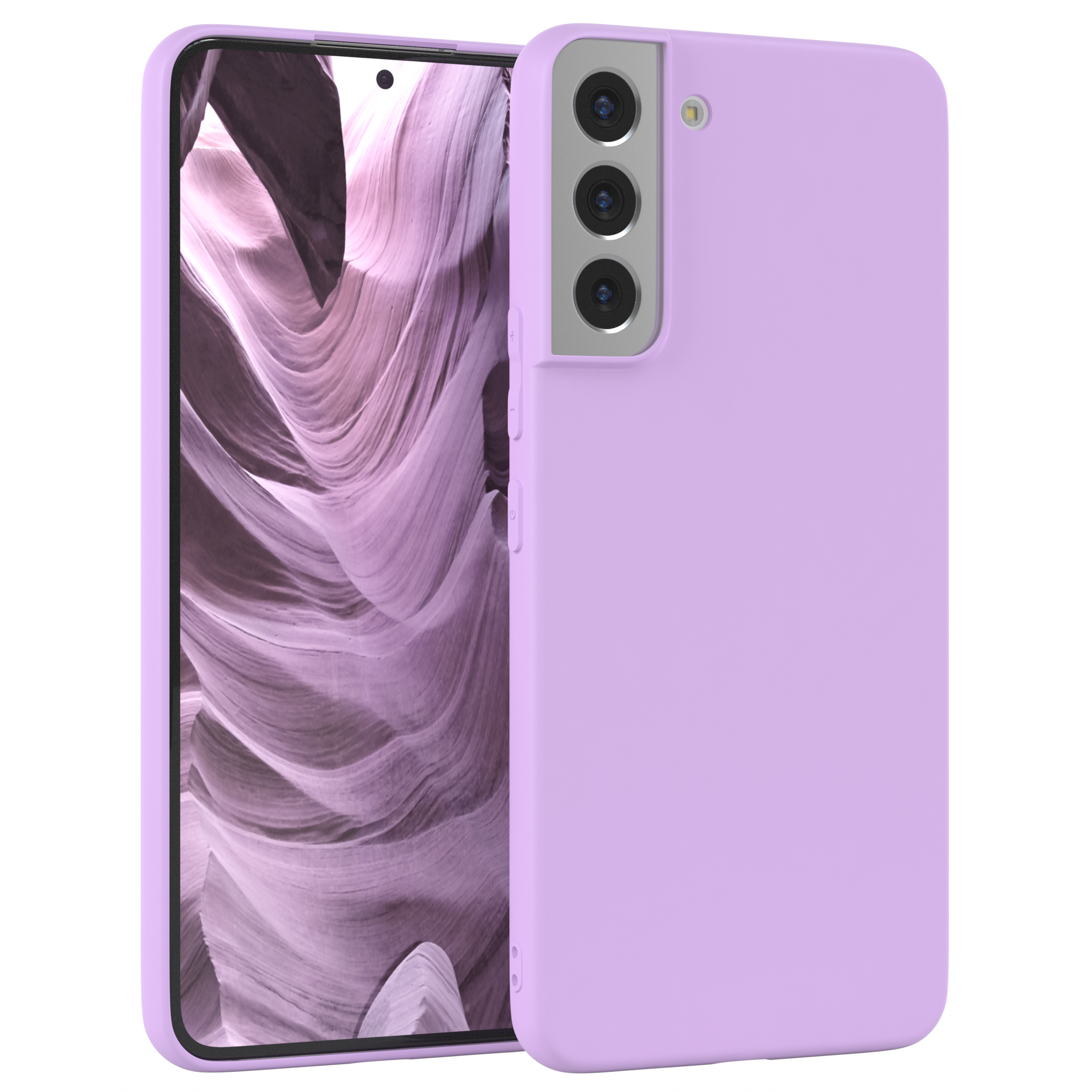 Samsung, Silikon EAZY Lila Plus TPU Handycase Matt, Galaxy S22 CASE Lavendel 5G, Backcover,