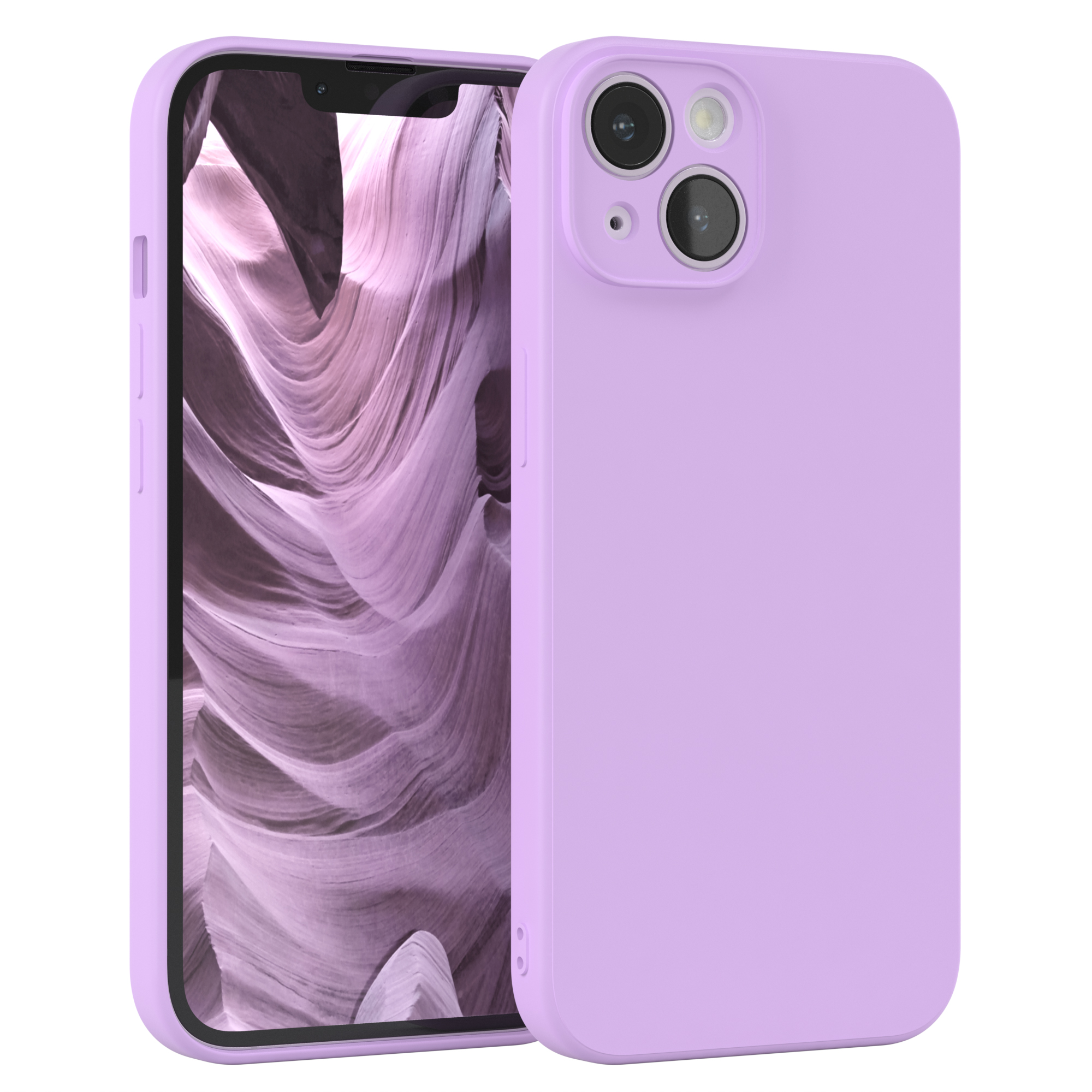 EAZY CASE TPU Silikon Handycase Apple, iPhone 14, Backcover, Lavendel Matt, Lila