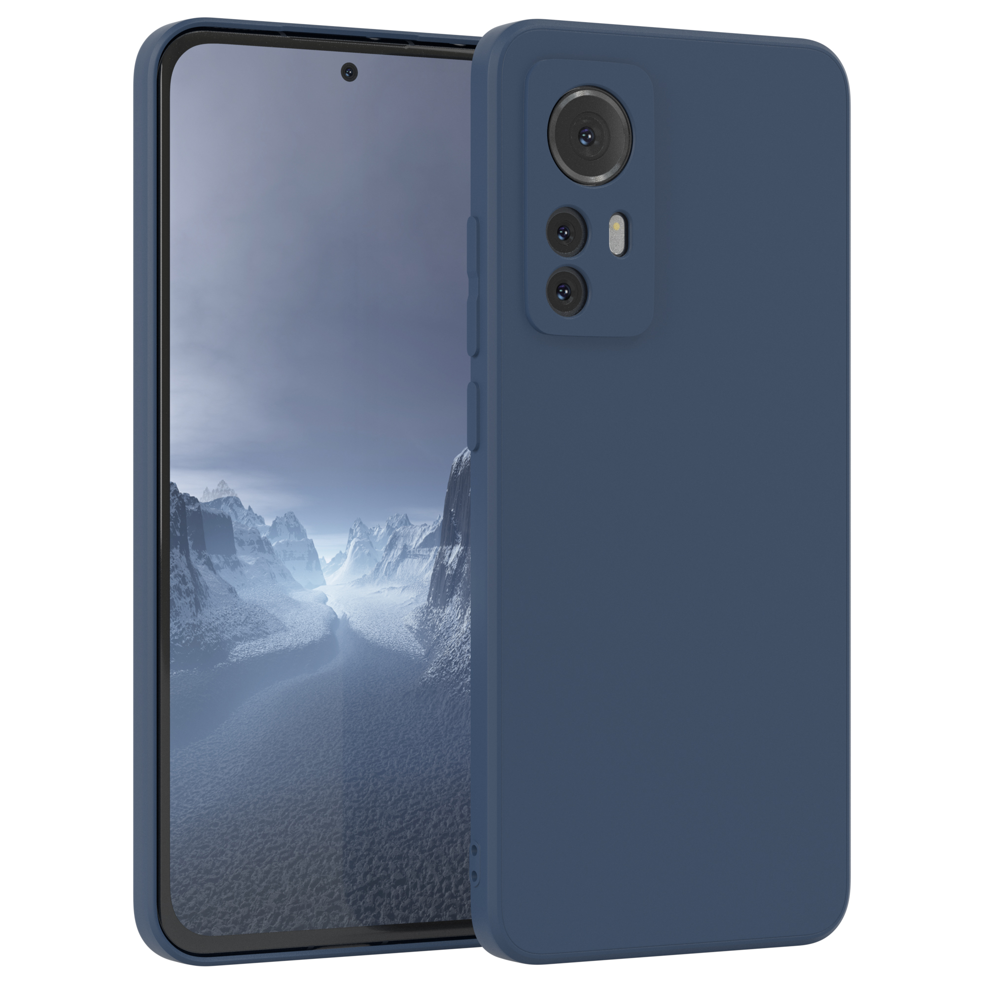 Eine blaue Handyhülle, die ein Smartphone schützt.