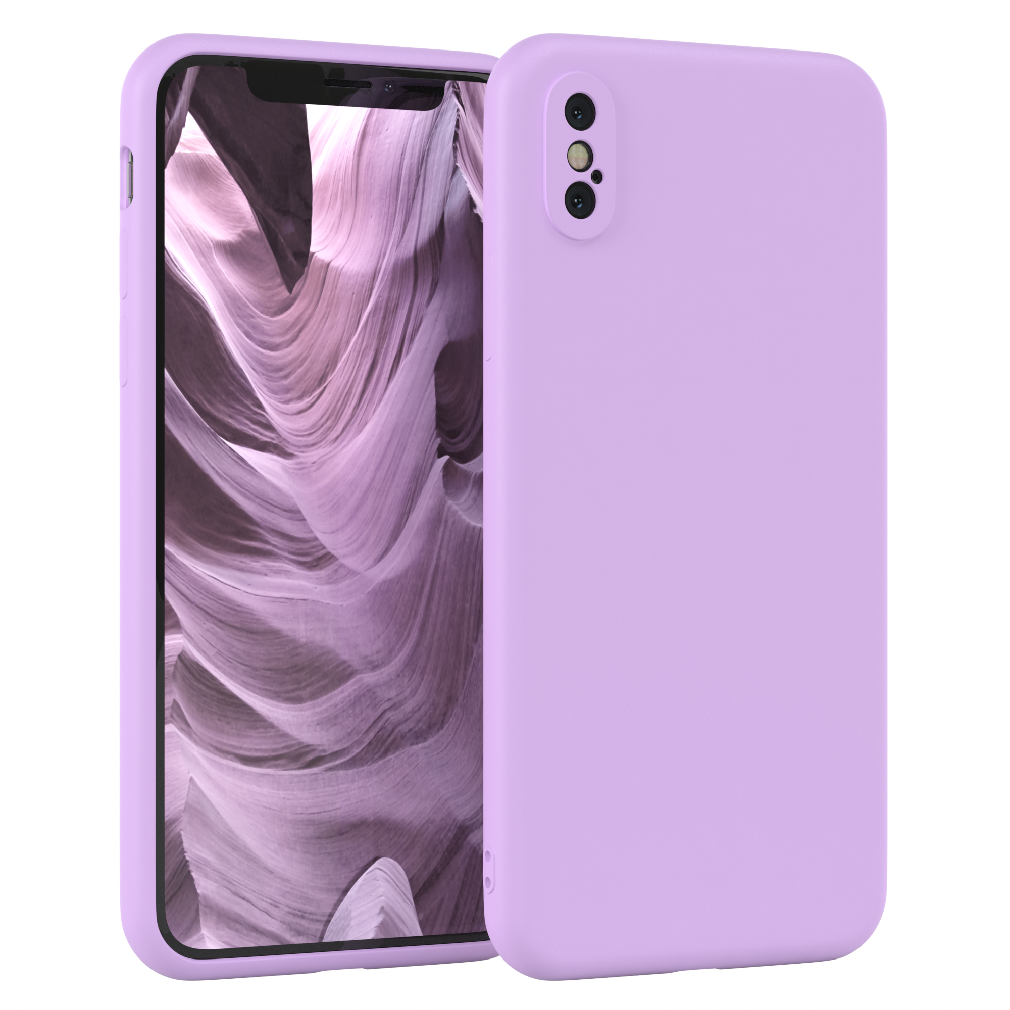 EAZY CASE TPU Silikon Handycase Matt, iPhone XS Max, Lila Apple, Lavendel Backcover