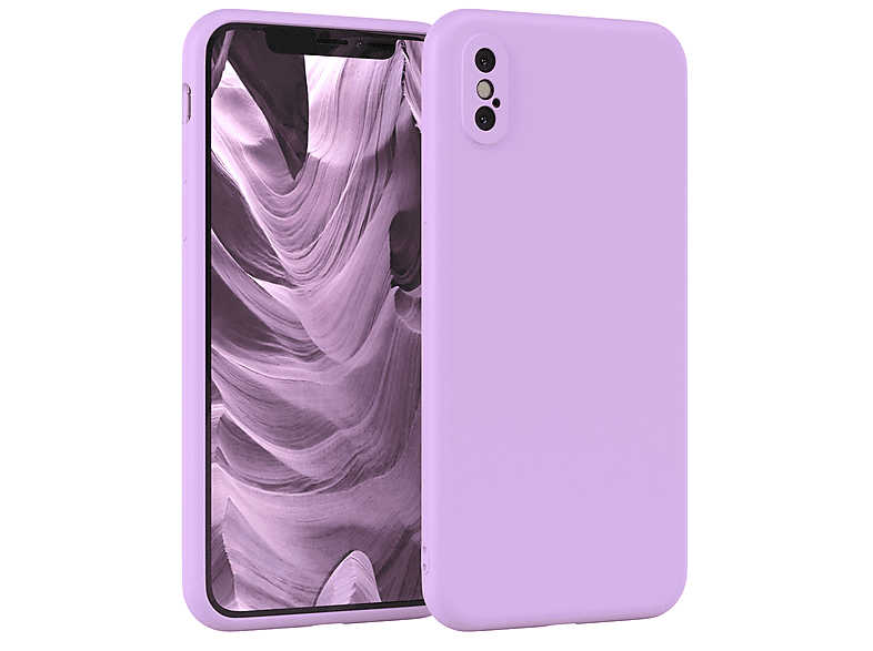 EAZY CASE TPU Silikon Handycase Matt, iPhone XS Max, Lila Apple, Lavendel Backcover