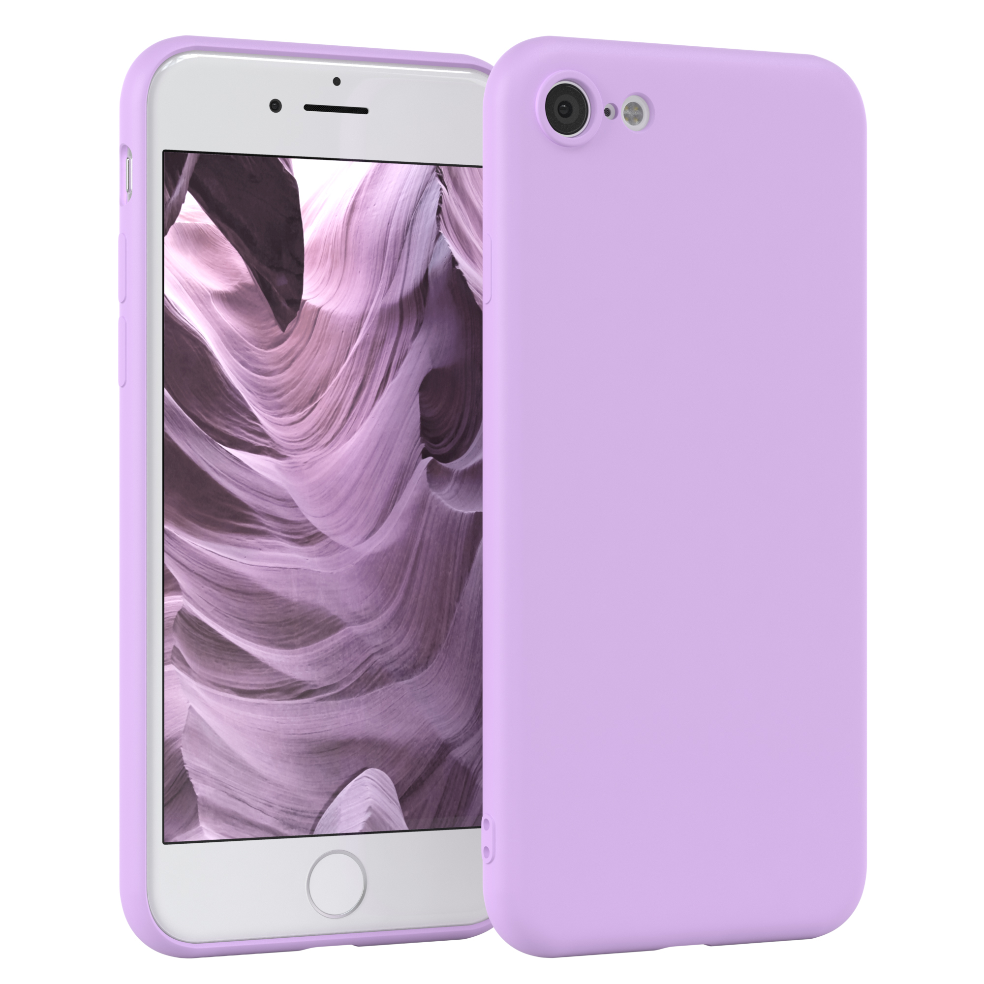 SE 7 / TPU Lila 2022 2020, Apple, iPhone / EAZY Silikon Backcover, CASE Handycase iPhone 8, Lavendel SE Matt,
