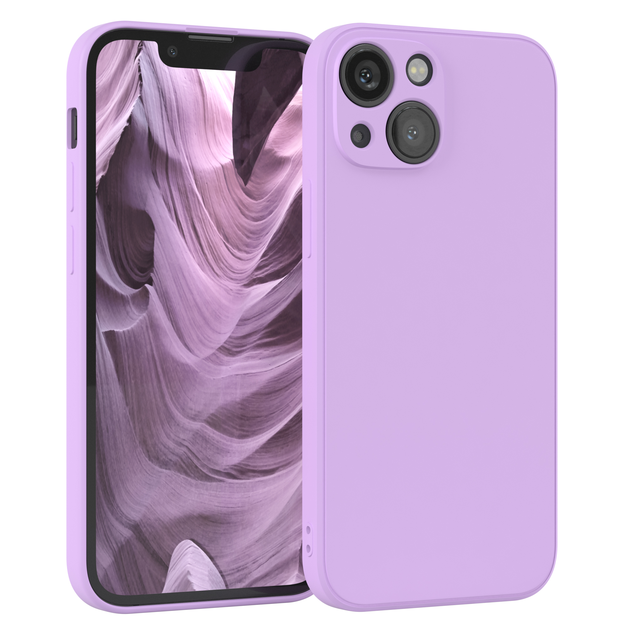 EAZY CASE TPU Silikon Handycase iPhone Apple, Lila Backcover, 13 Matt, Lavendel Mini