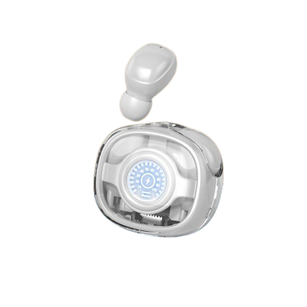 SYNTEK Bluetooth Kopfhörer, weiß im Bluetooth In-ear Kopfhörer, Digital weiß Ohr Kopfhörer Display Bluetooth drahtlose Sport Mini