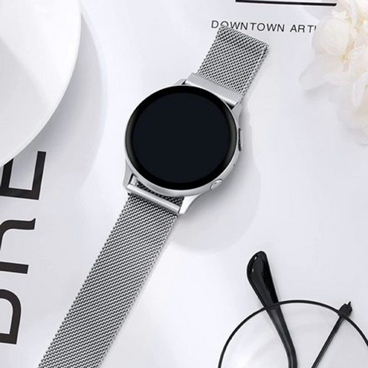 Silber 2 Smartwatch Versa / Armbänder, Fitbit Smartwatch-Armband Fitbit, Watch Smartwatch-Armband, /Lite, 18mm, DIIDA Uhrenarmbänder, für