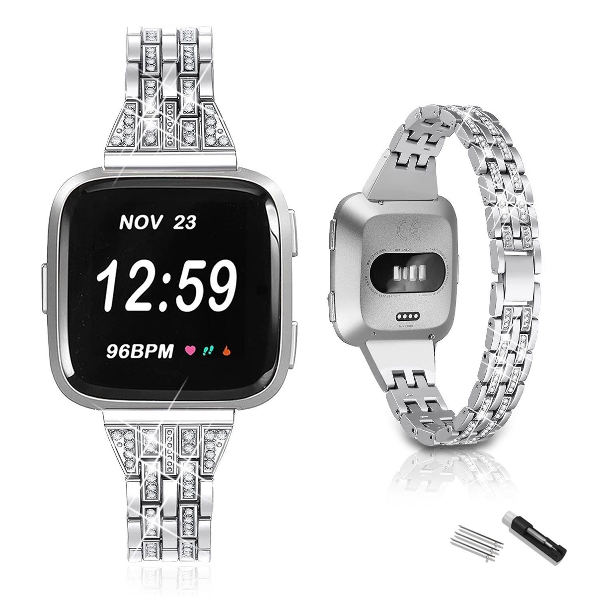 DIIDA Smartwatch-Armband Watch Band, Smartwatch Band, Armbänder, Silber 2/Versa Lite/Versa SE, Versa/Versa für Watch 22mm, Fitbit
