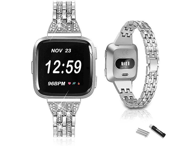 DIIDA Smartwatch-Armband Watch Band, Band, für Versa/Versa 2/Versa Lite/Versa SE, Smartwatch Armbänder, Fitbit, Watch 22mm, Silber