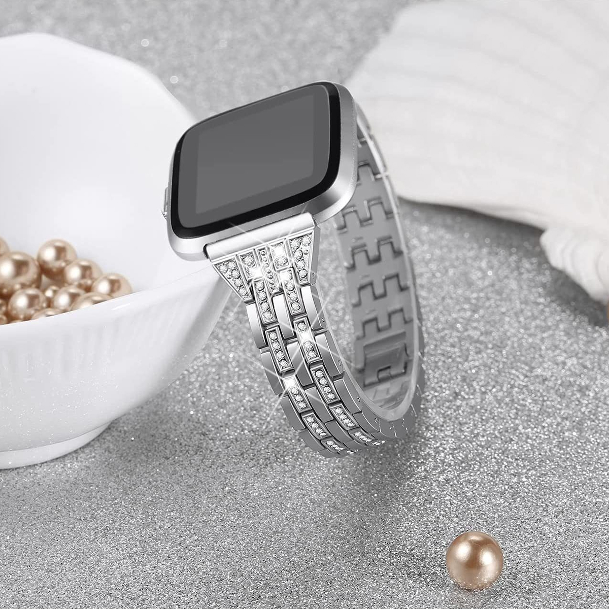 Band, Armbänder, 22mm, 2/Versa Watch Band, Silber DIIDA Watch für Fitbit, SE, Versa/Versa Lite/Versa Smartwatch Smartwatch-Armband
