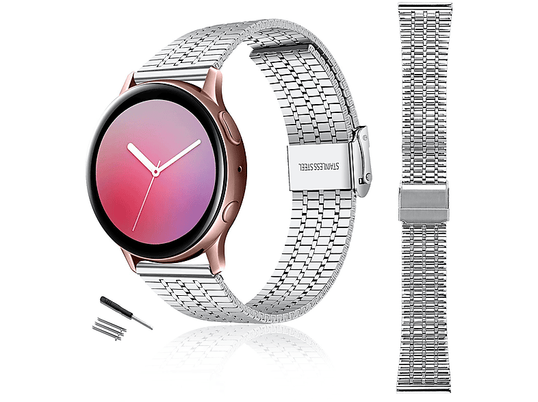 DIIDA Smartwatch-Armband Silber Samsung, Smartwatch-Armband,Watch Watch Smartwatch Galaxy 20mm, für Watch, Armbänder, Band,Armband,Geeignet
