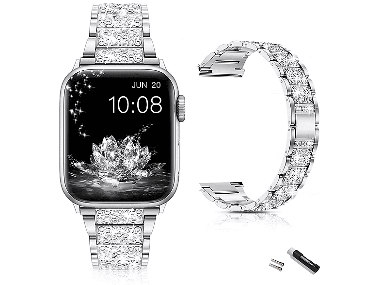 DIIDA Smartwatch-Armband Watch Band, Band für Apple Watch, für iWatch, 38/40/ 41 mm, Smartwatch Armbänder, Apple, Watch 38/40/41mm, Silber