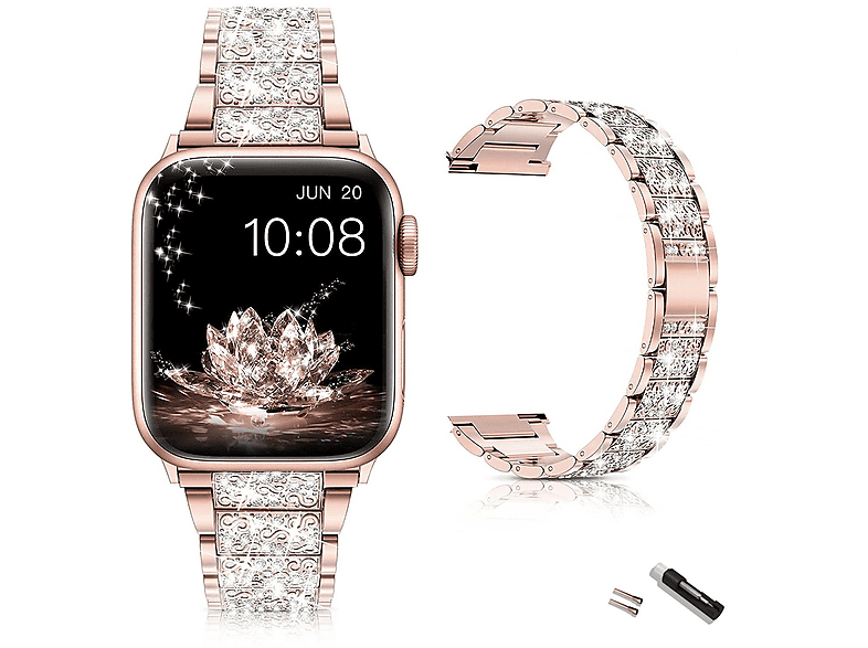 DIIDA Smartwatch-Armband Watch Band, Band für Apple Watch, für iWatch, Serie 7, 6, 5, 4, 3, 2, 1 SE, Smartwatch Armbänder, Apple, Watch 38/40/41mm, Roségold