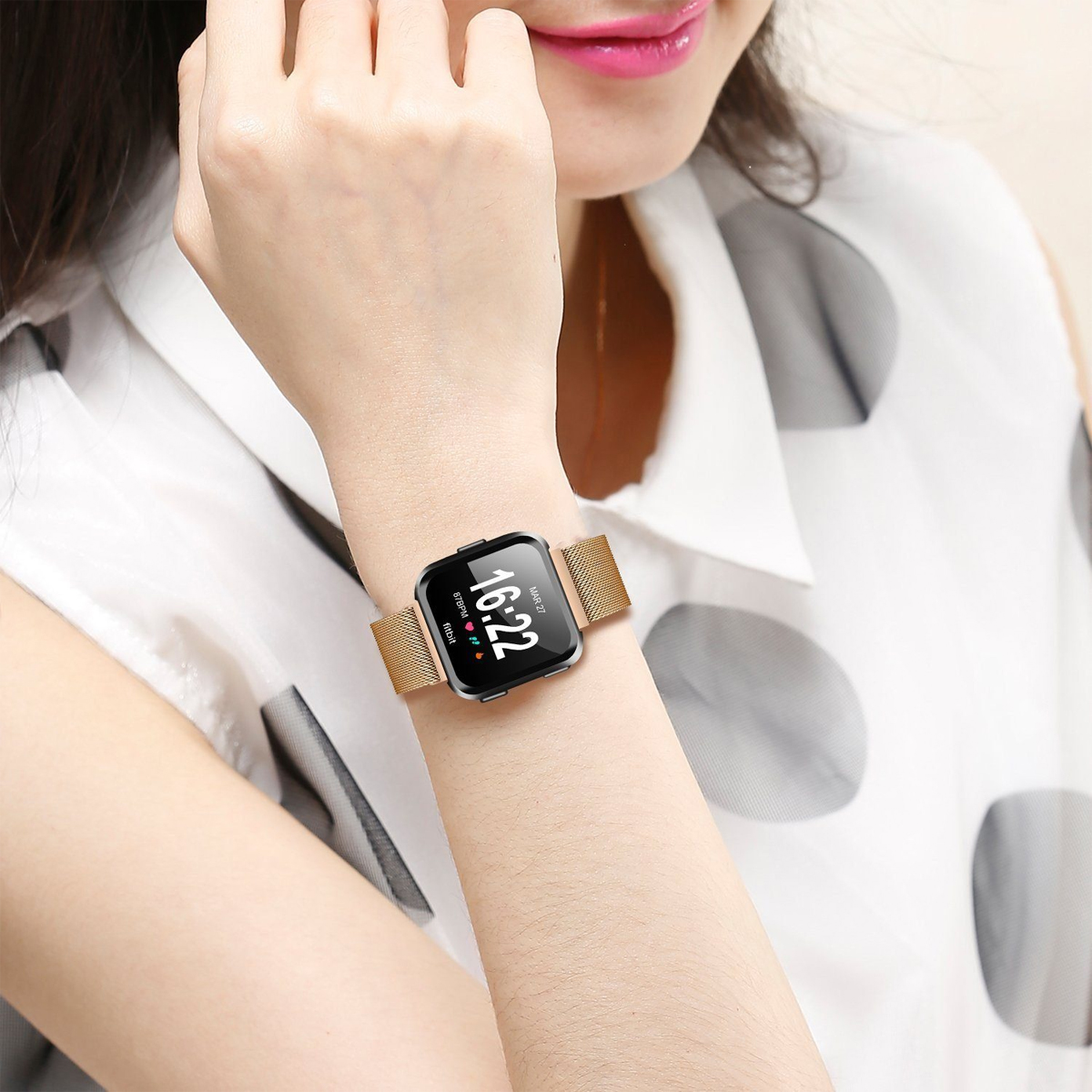 /Lite/ für Roségold Fitbit, DIIDA 18mm, Smartwatch-Armband, SE, Versa Armbänder, / Versa Watch 2 Smartwatch Uhrenarmbänder, Fitbit