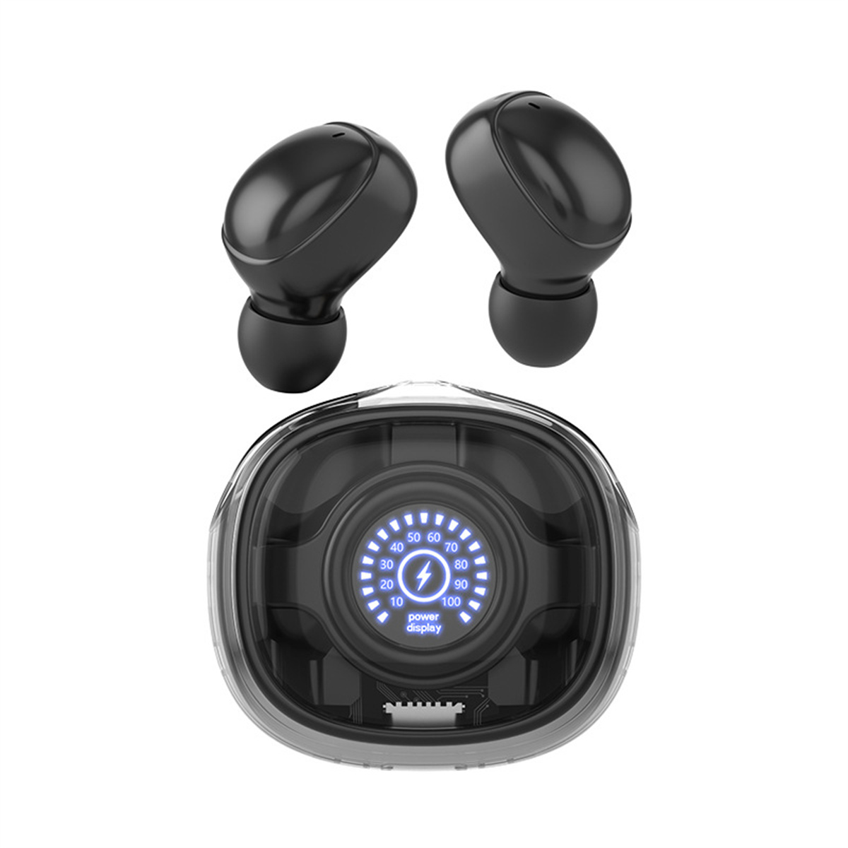 Mini Bluetooth schwarz SYNTEK Display Bluetooth Kopfhörer Kopfhörer drahtlose im Kopfhörer, Bluetooth Sport In-ear Ohr Digital schwarz