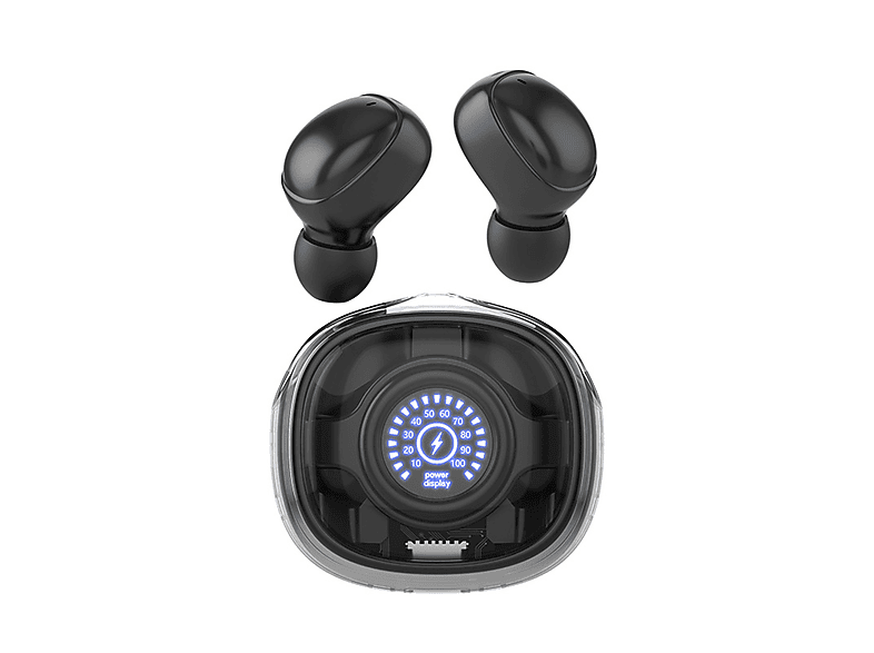 SYNTEK Bluetooth Kopfhörer schwarz im Digital Ohr Bluetooth Sport In-ear Display drahtlose schwarz Mini Kopfhörer, Kopfhörer Bluetooth