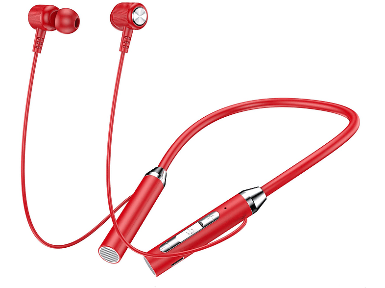 SYNTEK Sport-Kopfhörer, In-ear Bluetooth-Headset Rot Bluetooth